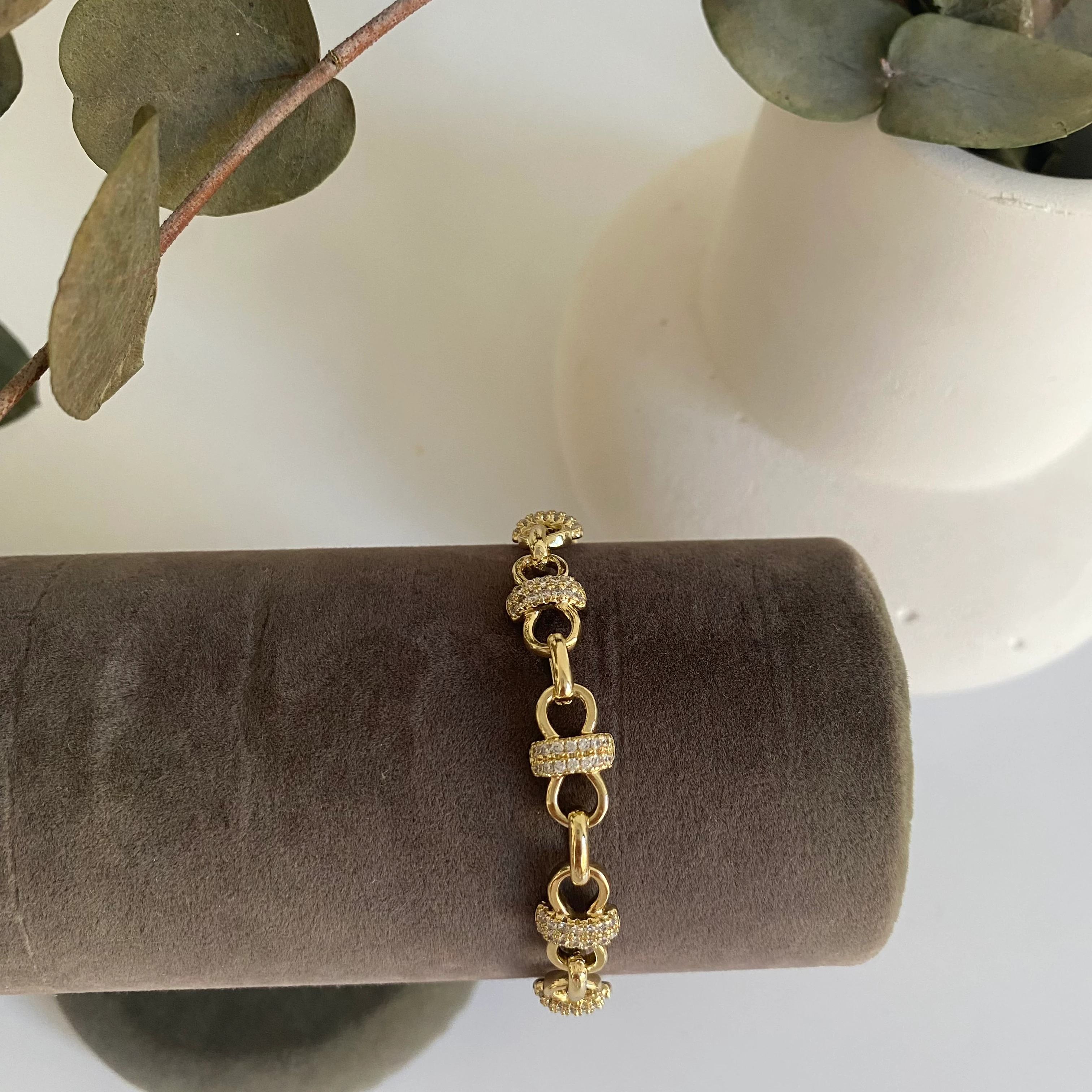 Xuping Çift Halka Model Taşlı Bileklik