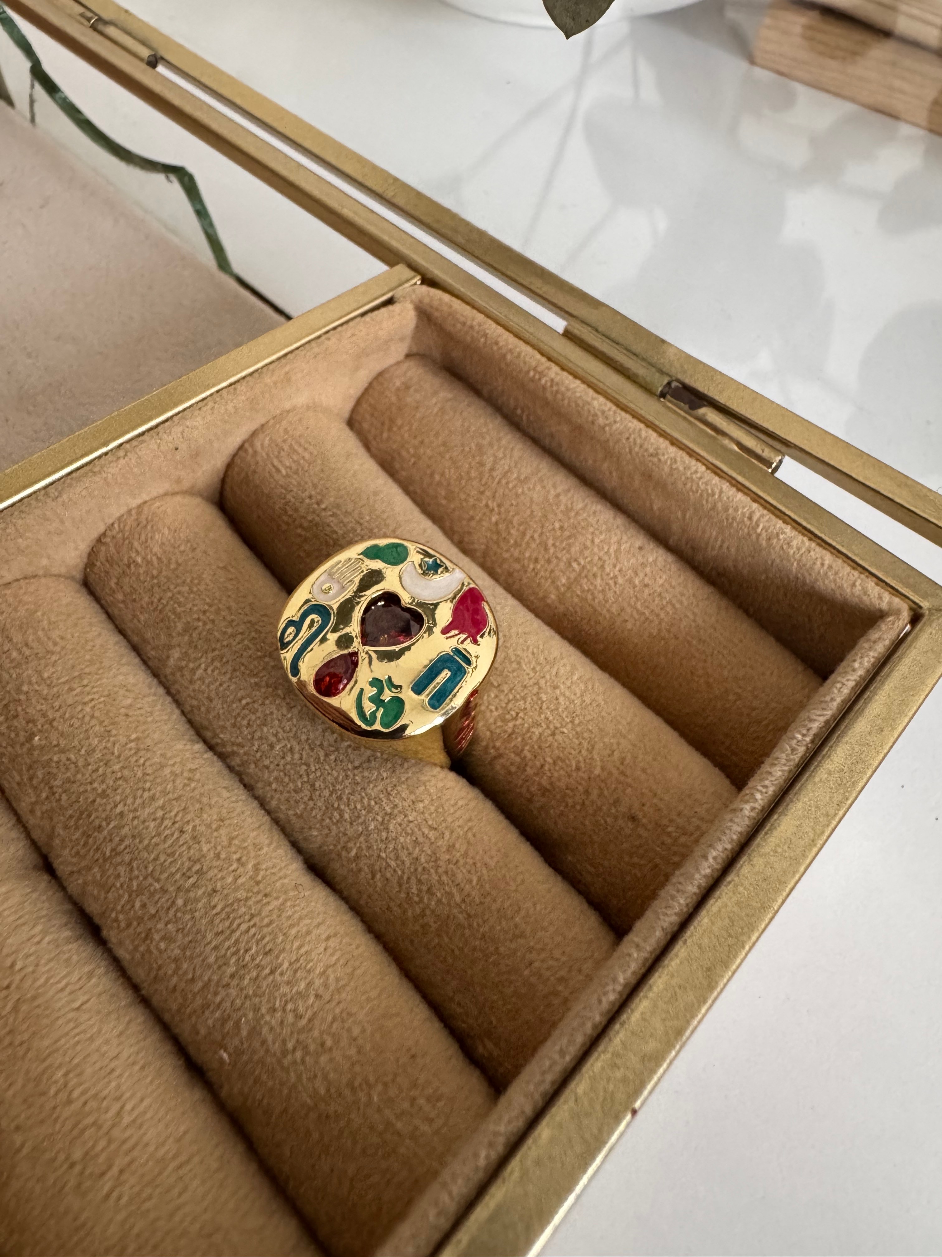 14K Gold Sanat Desenli Yüzük