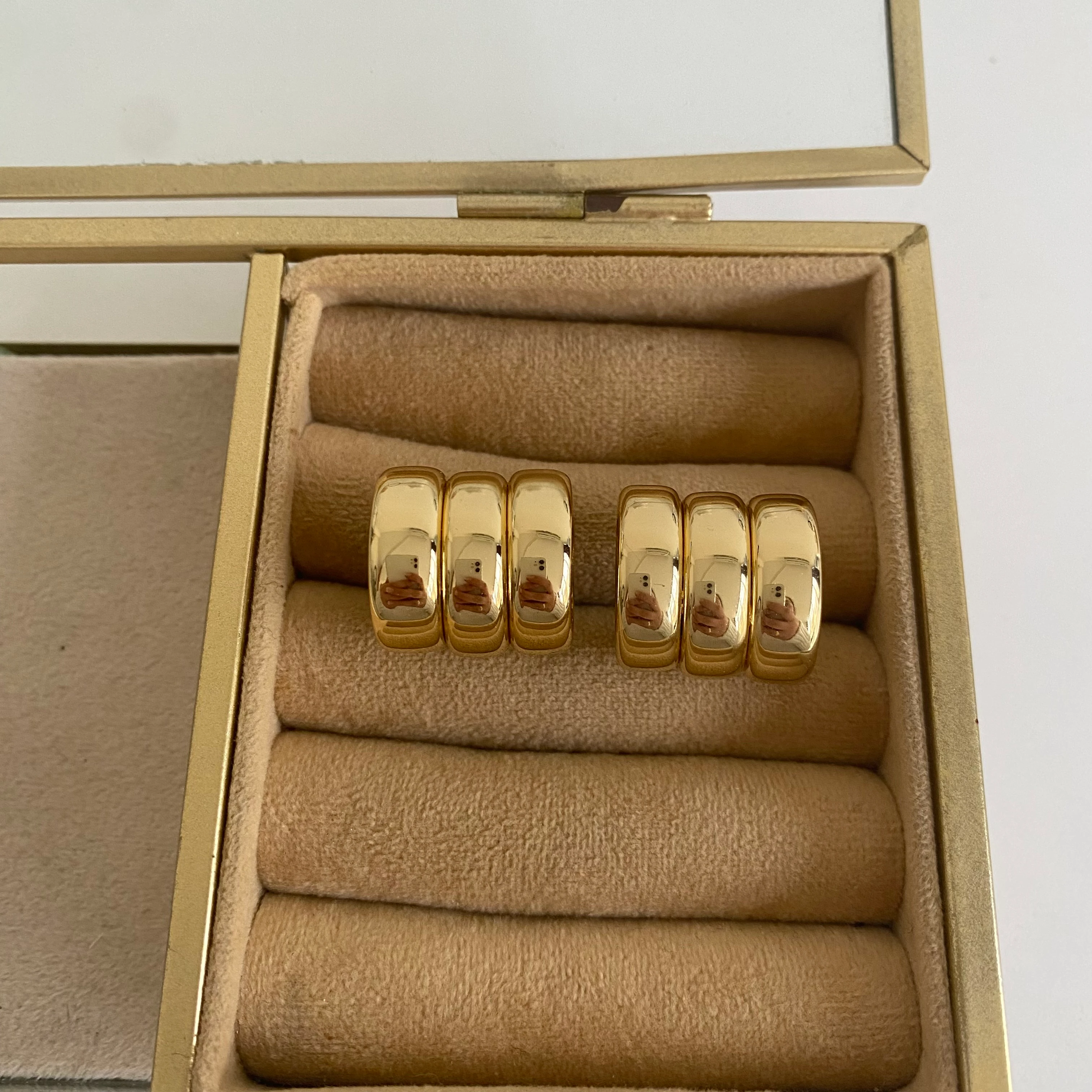 Gold Plaka Çoklu Küpe