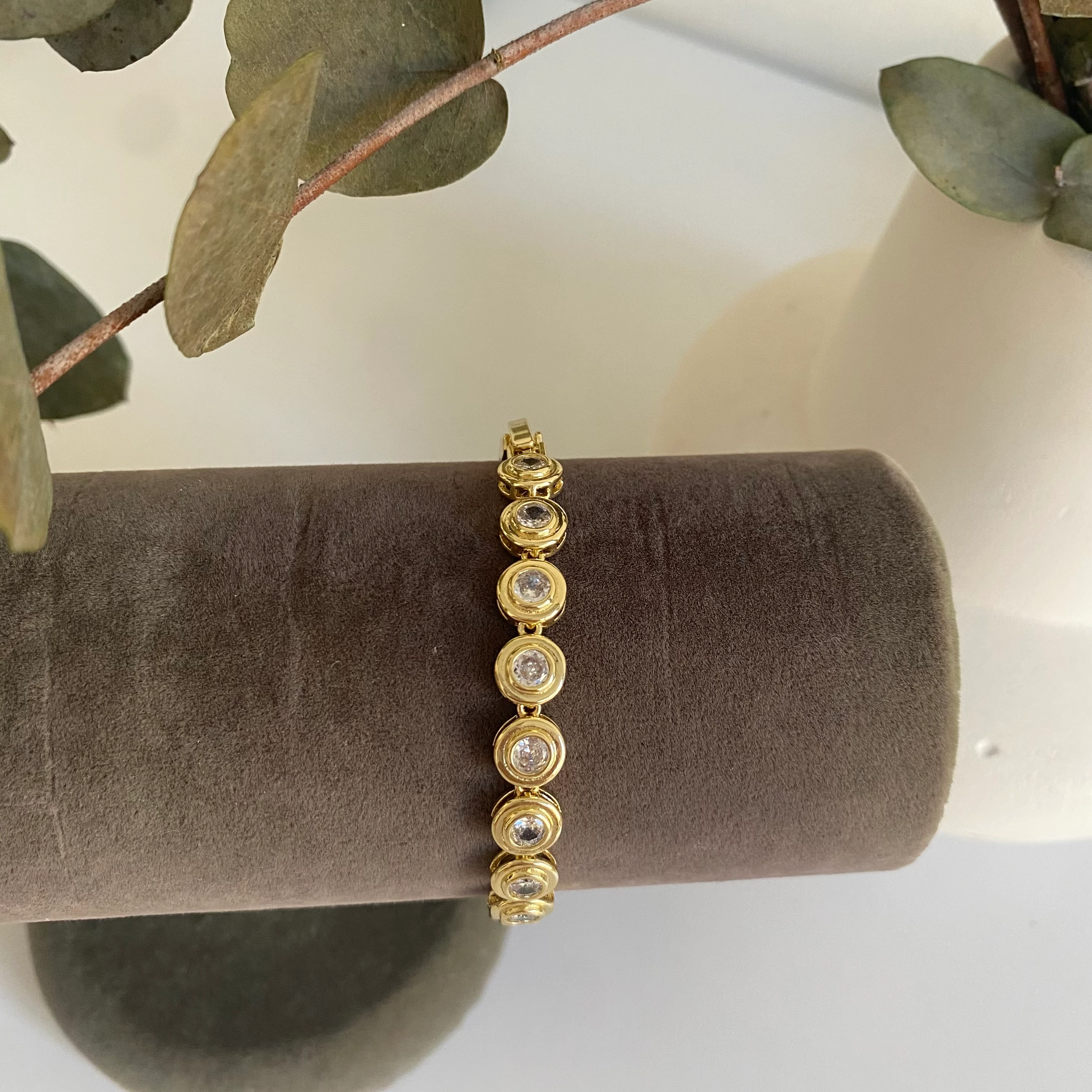 Xuping Yuvarlak Taşlı Zincir Bileklik