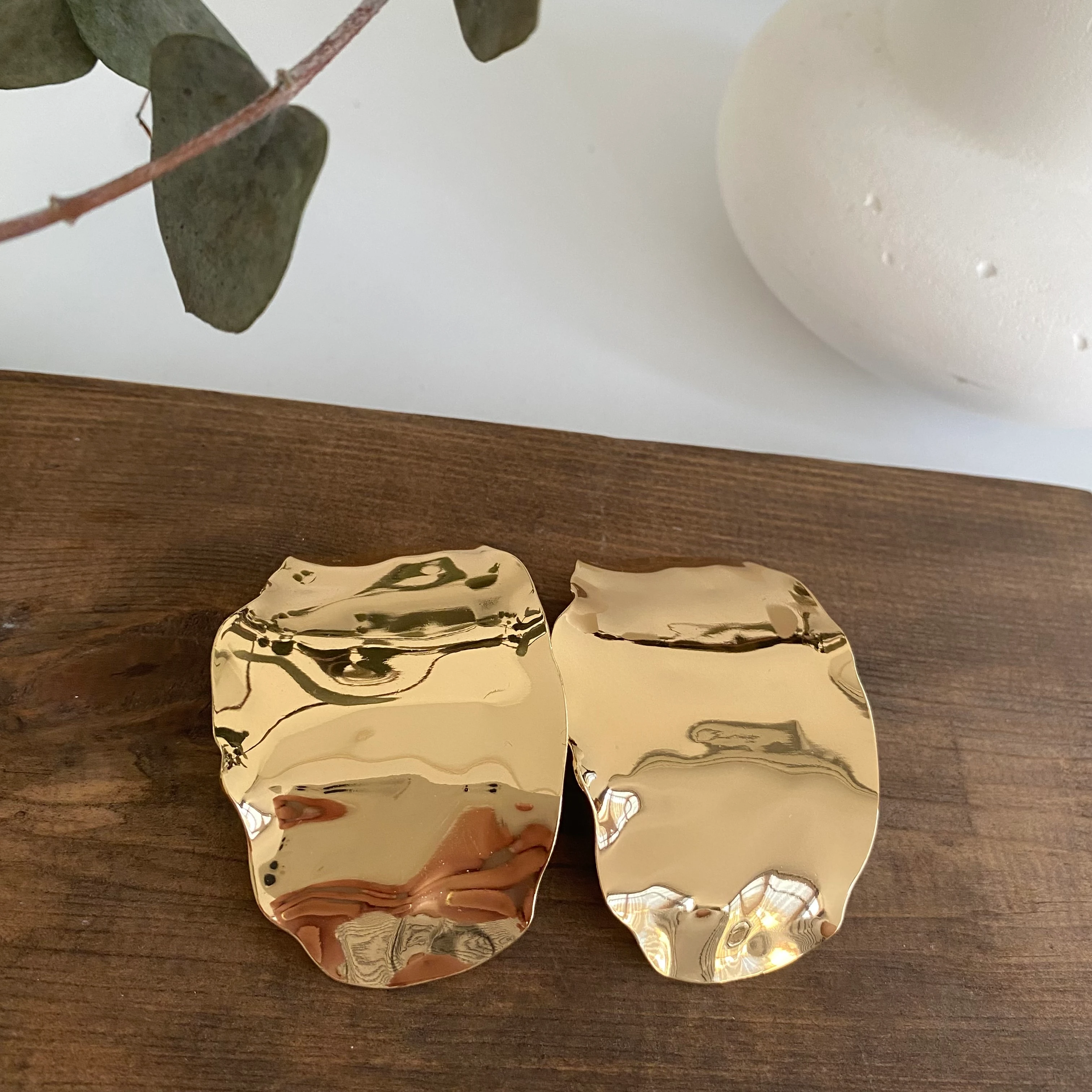 14K Gold Kavisli Dövme Desen Küpe