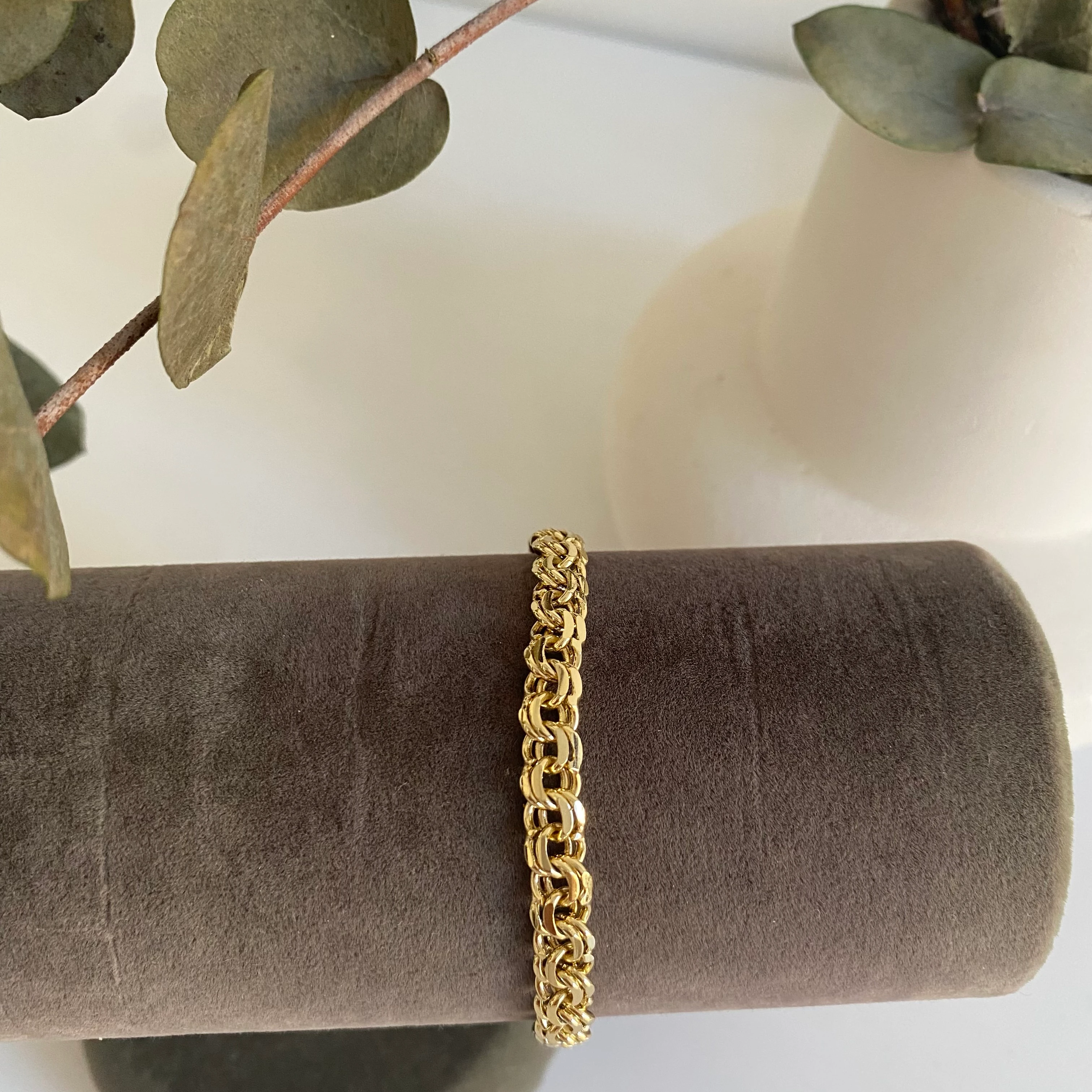 14k Gold Zincir Desenli Bileklik