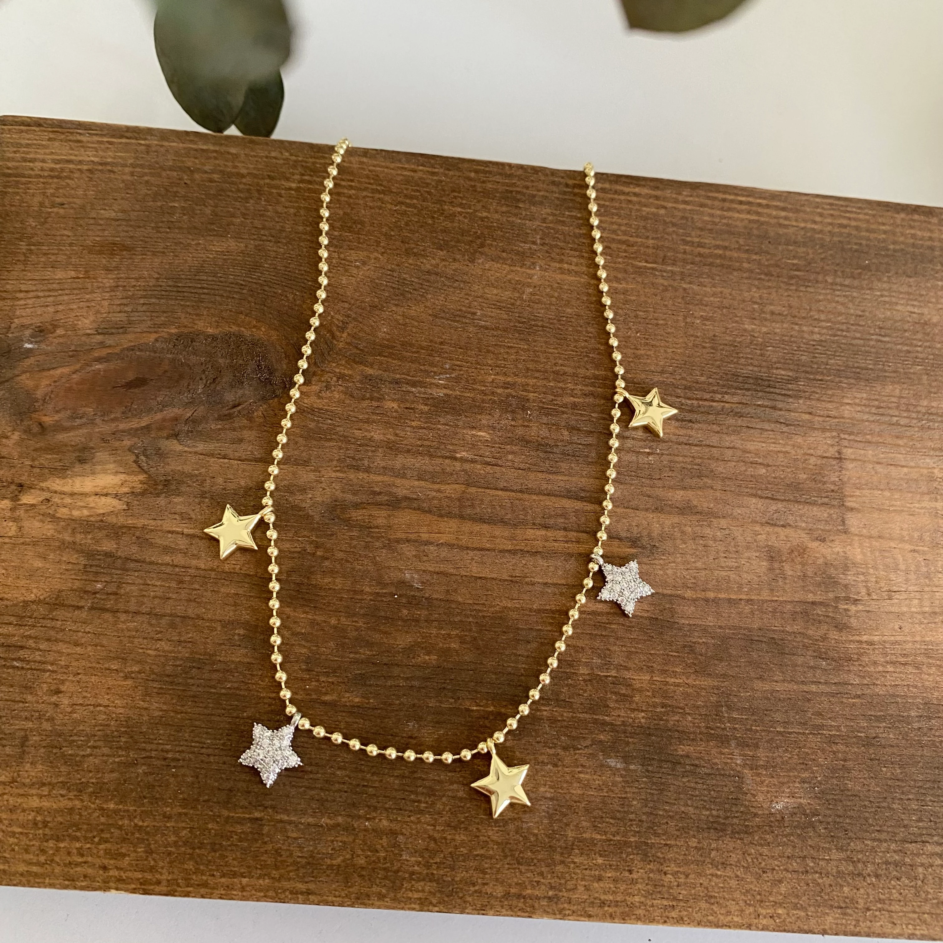 14k Zirkon Taşlı Yıldız Figür Kolye