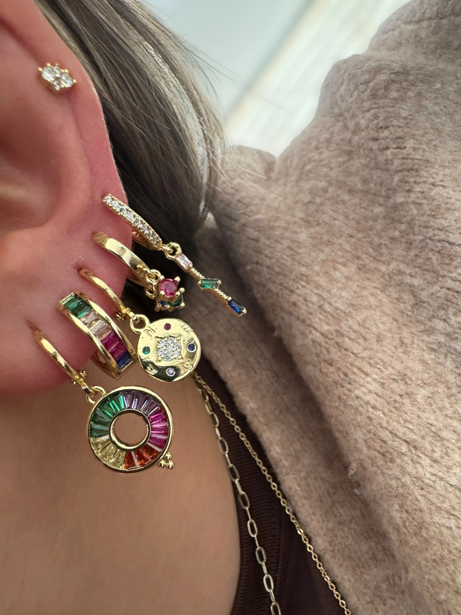 Xuping 6"lı Set Küpe Renkli