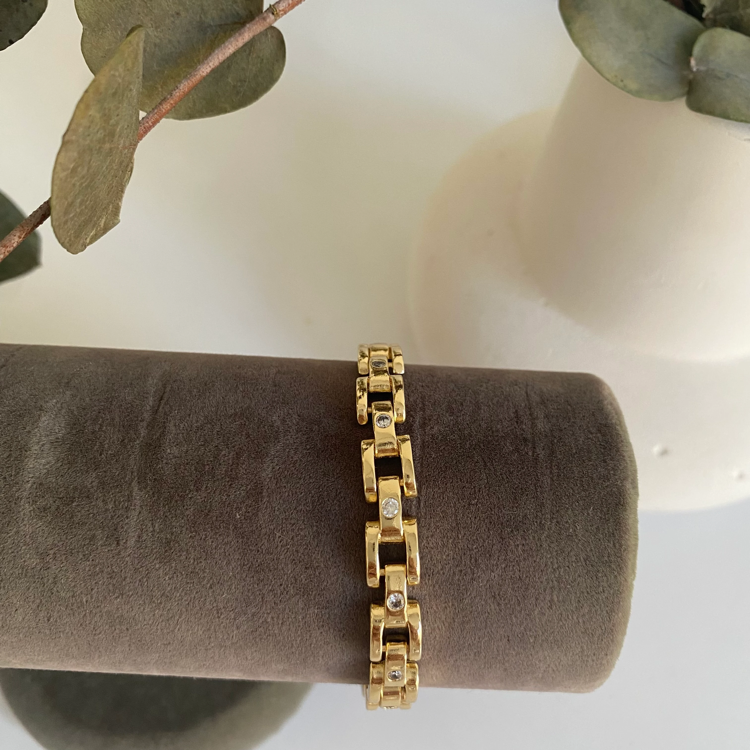 Xuping Taş Detaylı Zincir Form Bileklik