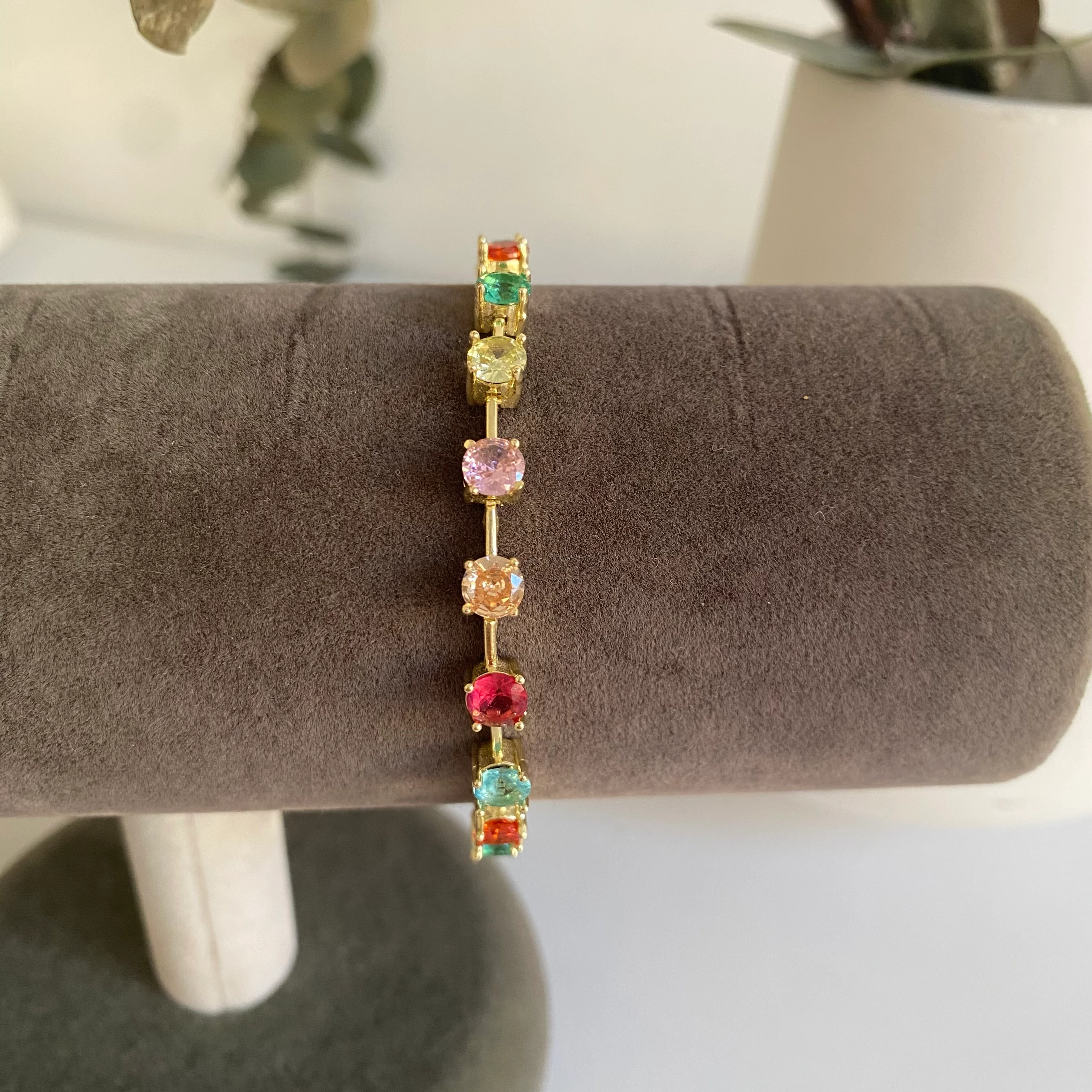 Xuping Canli Renkli Taşlı Bileklik