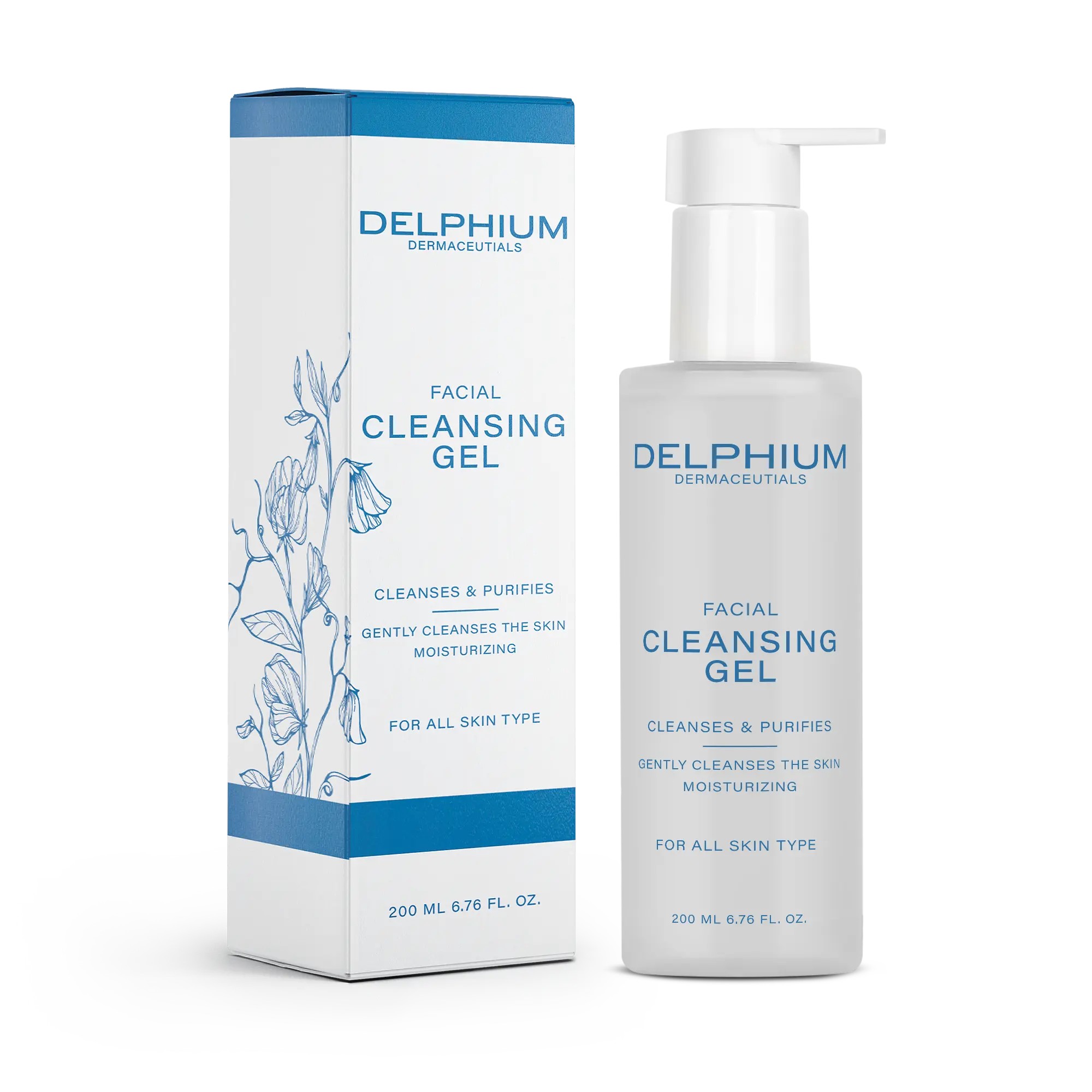 Delphium Yüz Temizleme Jeli – Tüm Cilt Tipleri İçin | 200 ml