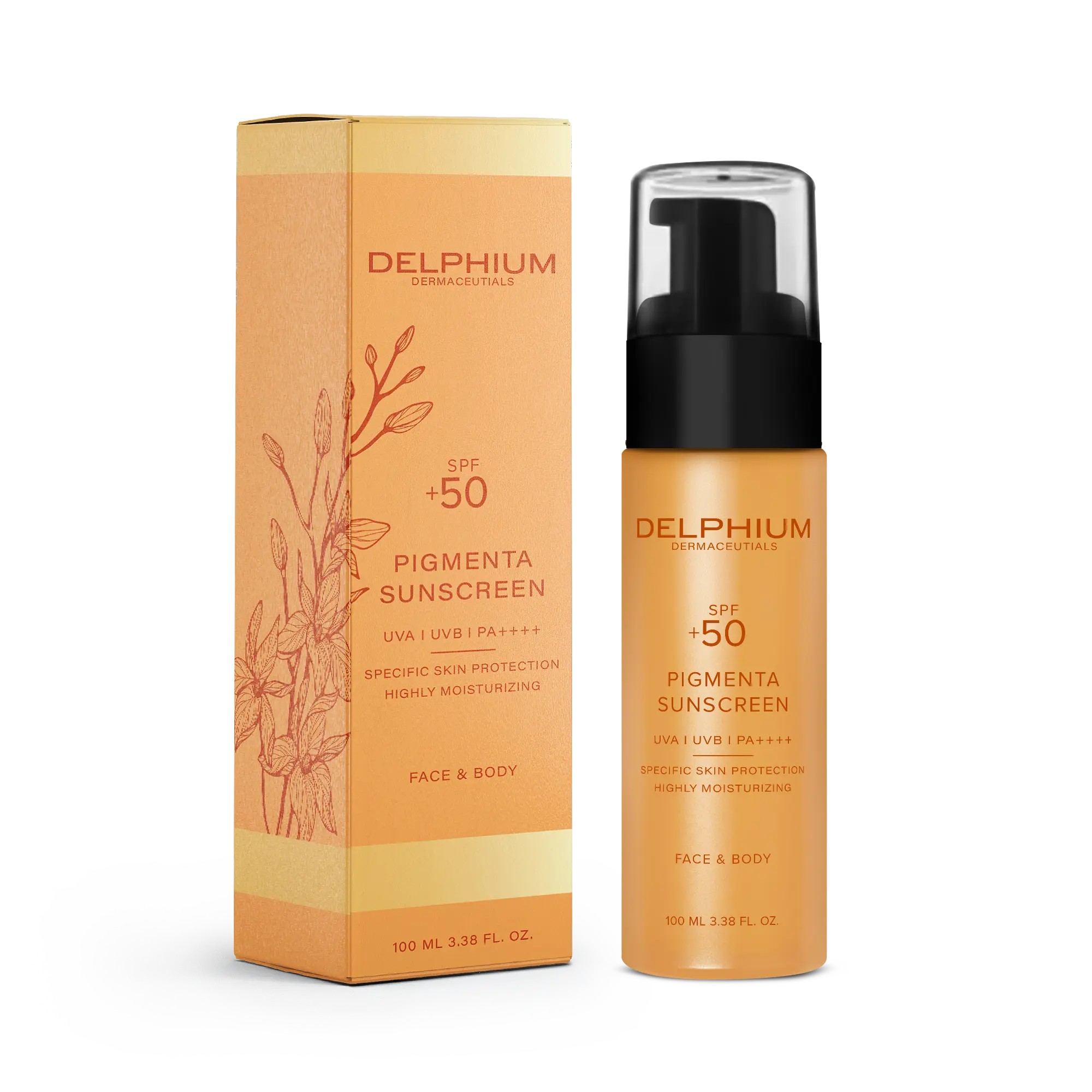 Delphium SPF 50 Pigmenta Güneş Kremi – Yüz ve Vücut İçin | 100 ml