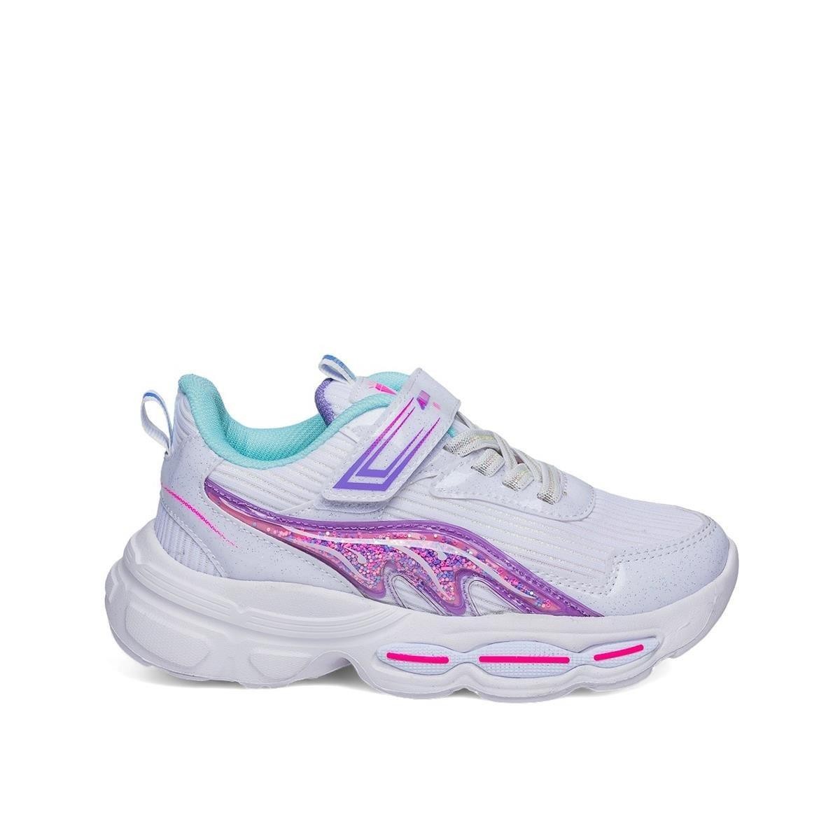 010 Kız Çocuk Rahat Sneaker - Beyaz/Mor