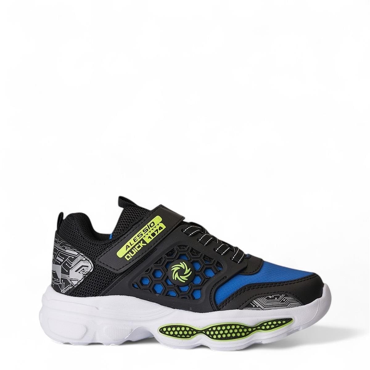 019 Çocuk Rahat Sneaker - Siyah/Saks Mavi