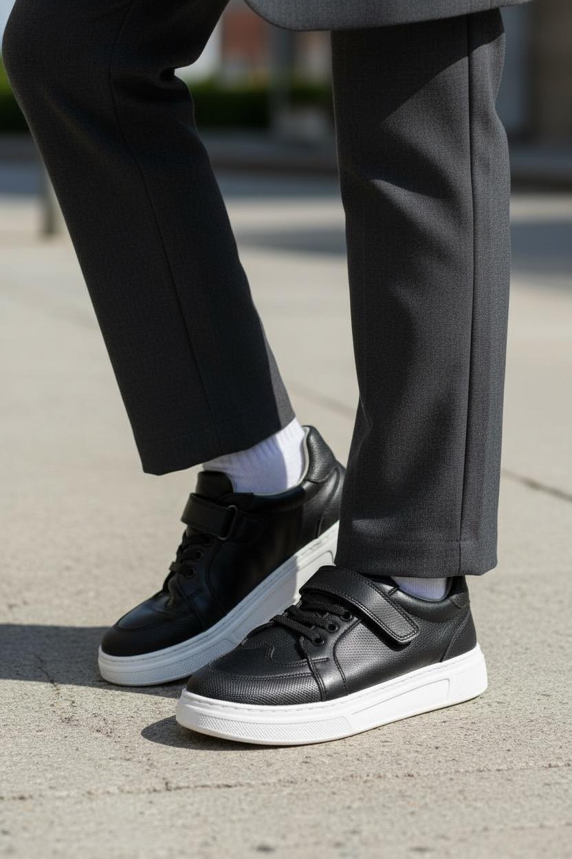 2260 Genç Çocuk Deri Bantlı Ayakkabı