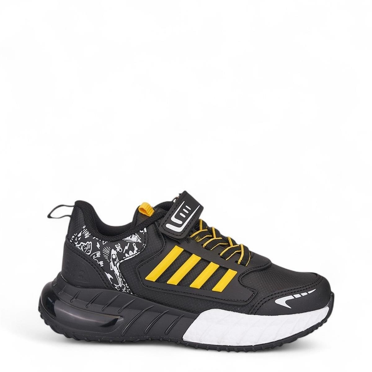 748 Çocuk Suya Dayanıklı Rahat Sneaker - Siyah/Sarı