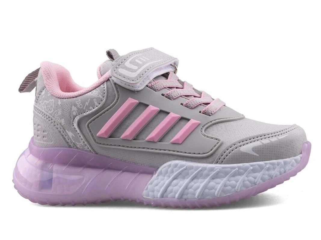 Çocuk Okul Öncesi Suya Dayanıklı Işıklı Sneaker - GRİ