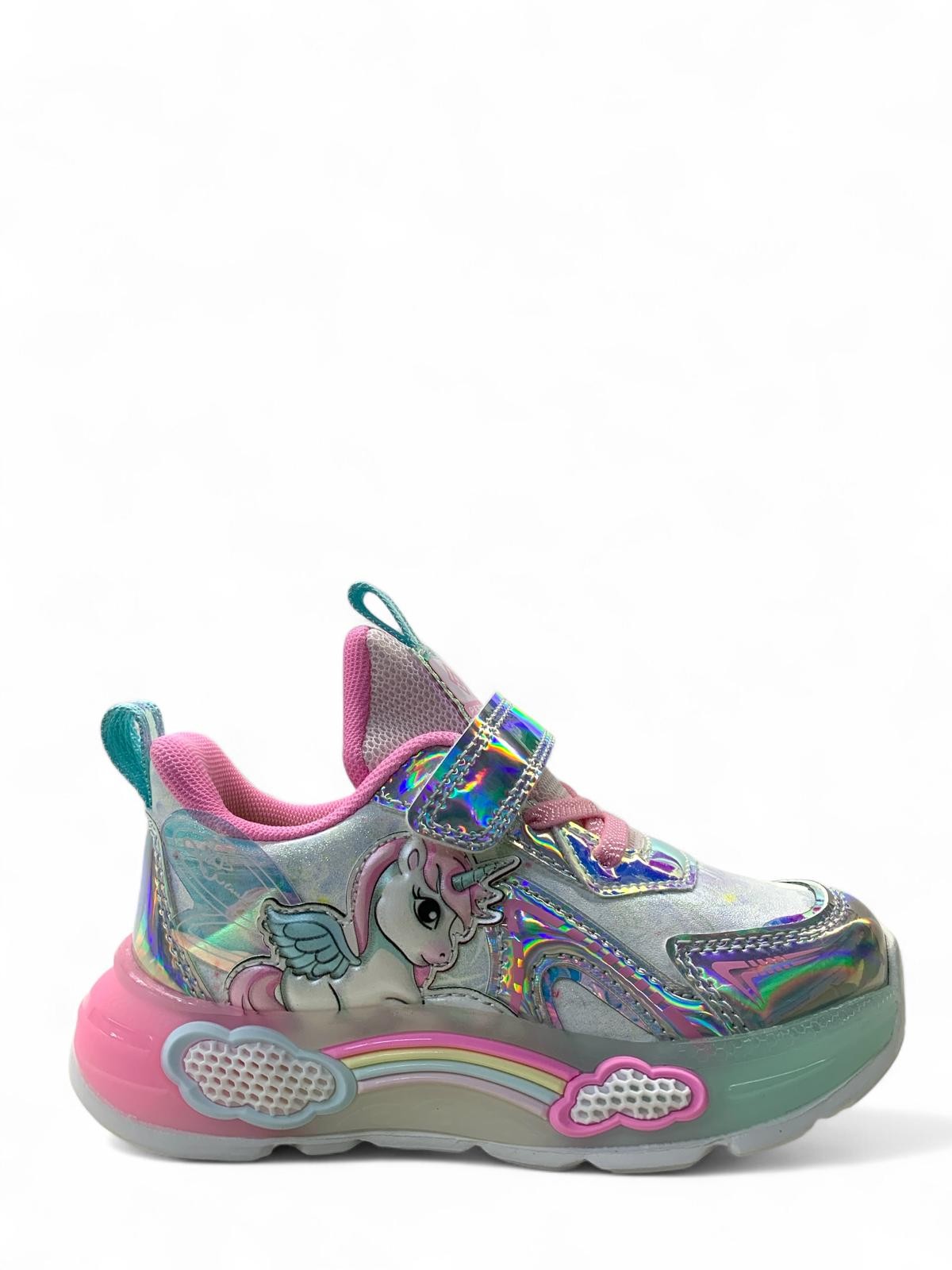 1986 Kız Çocuk Okul Öncesi Işıklı Sneaker - Gümüş