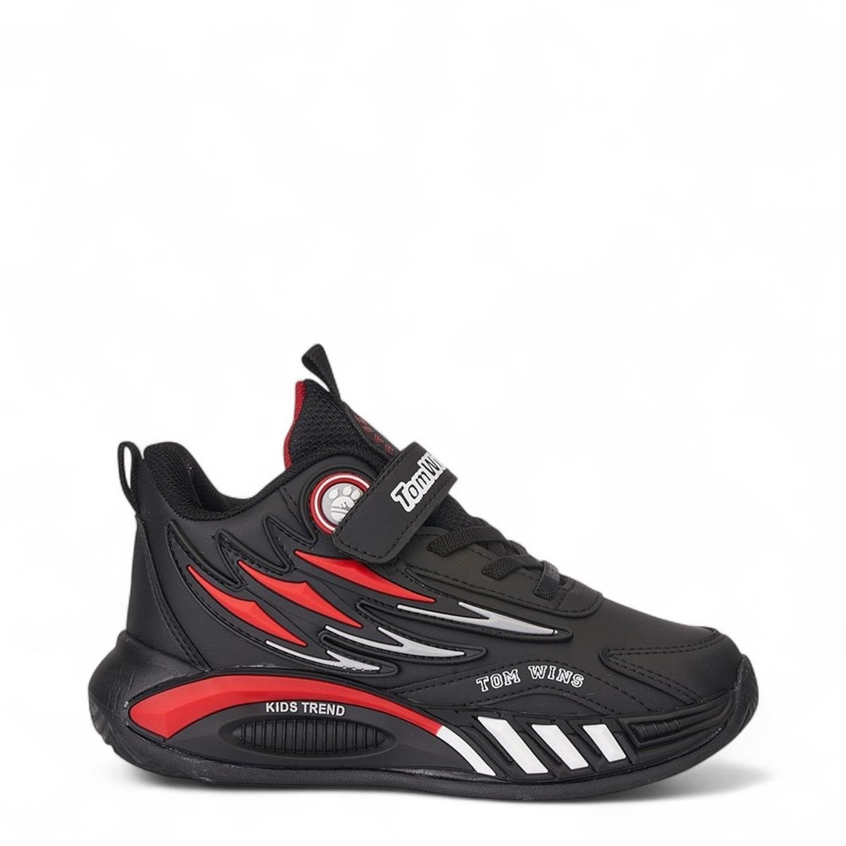 004 Çocuk Rahat Sneaker - Siyah/Kırmızı