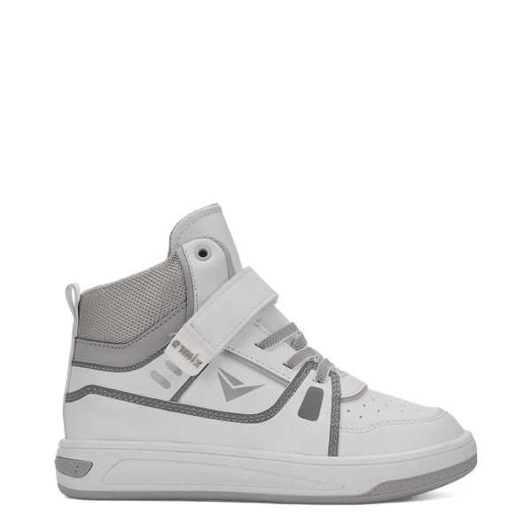 001 Çocuk Bilekli Sneaker - Beyaz/Gri