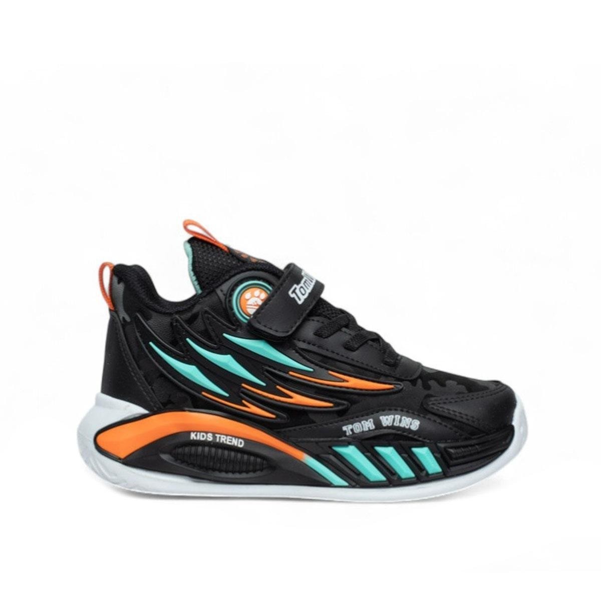004 Çocuk Rahat Sneaker - Siyah/Turuncu