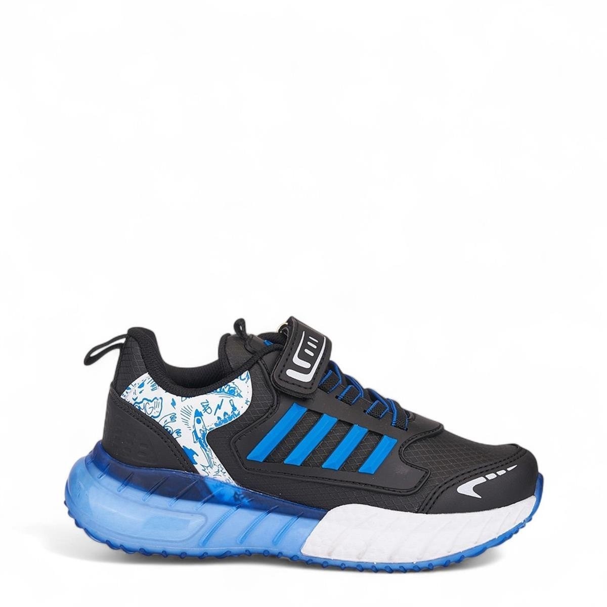 748 Çocuk Suya Dayanıklı Rahat Sneaker - Siyah/Saks Mavi