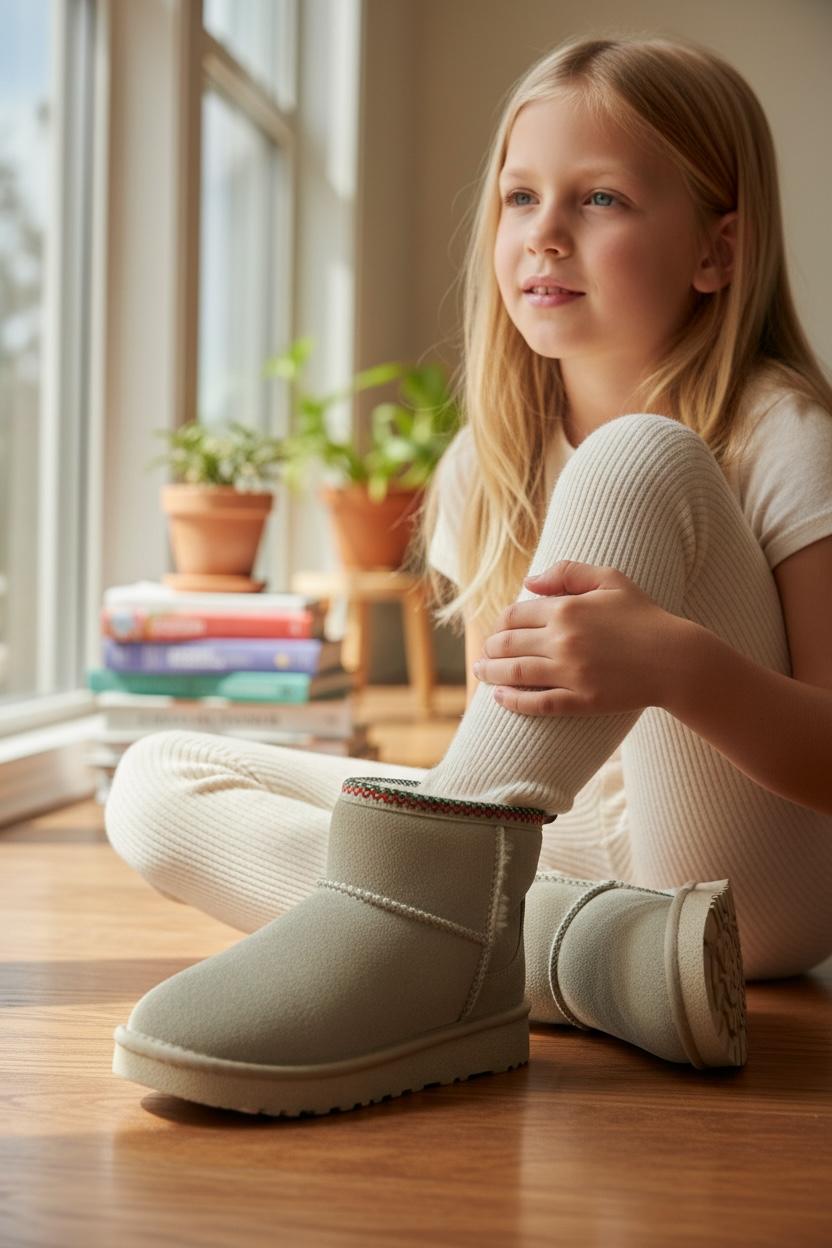 Ugy Kız Çocuk İçi Tüylü Bot - Bej