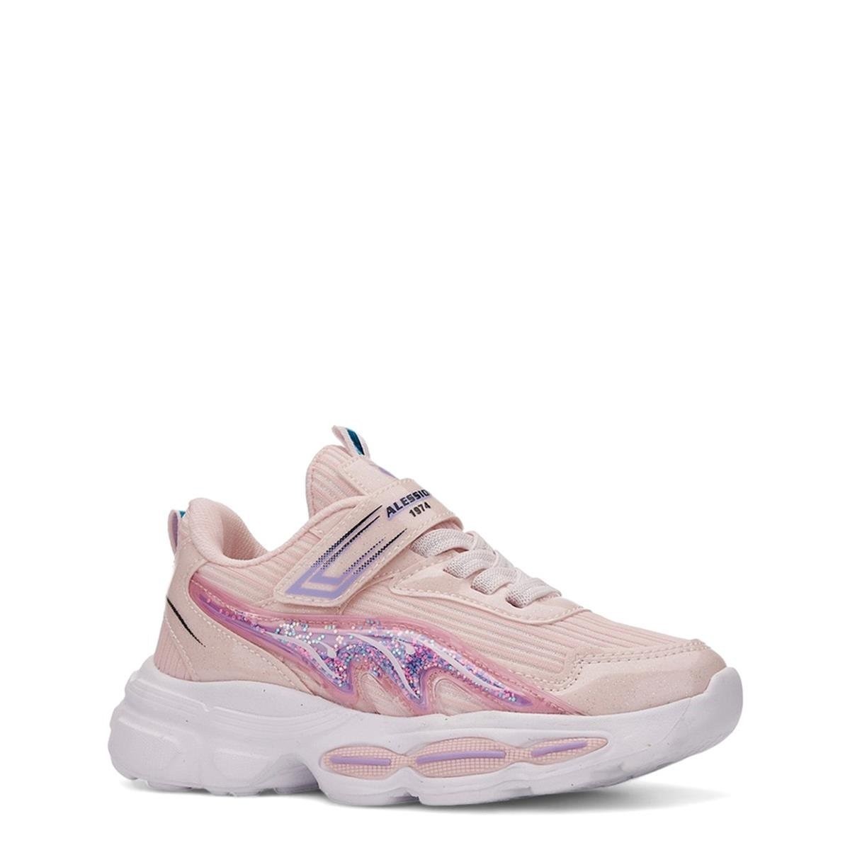010 Kız Çocuk Okul Öncesi Işıklı Sneaker - Pudra