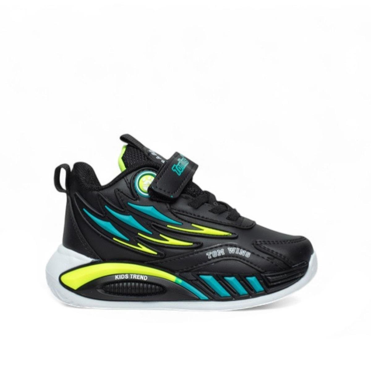 004 Çocuk Rahat Sneaker - Siyah/Turkuaz