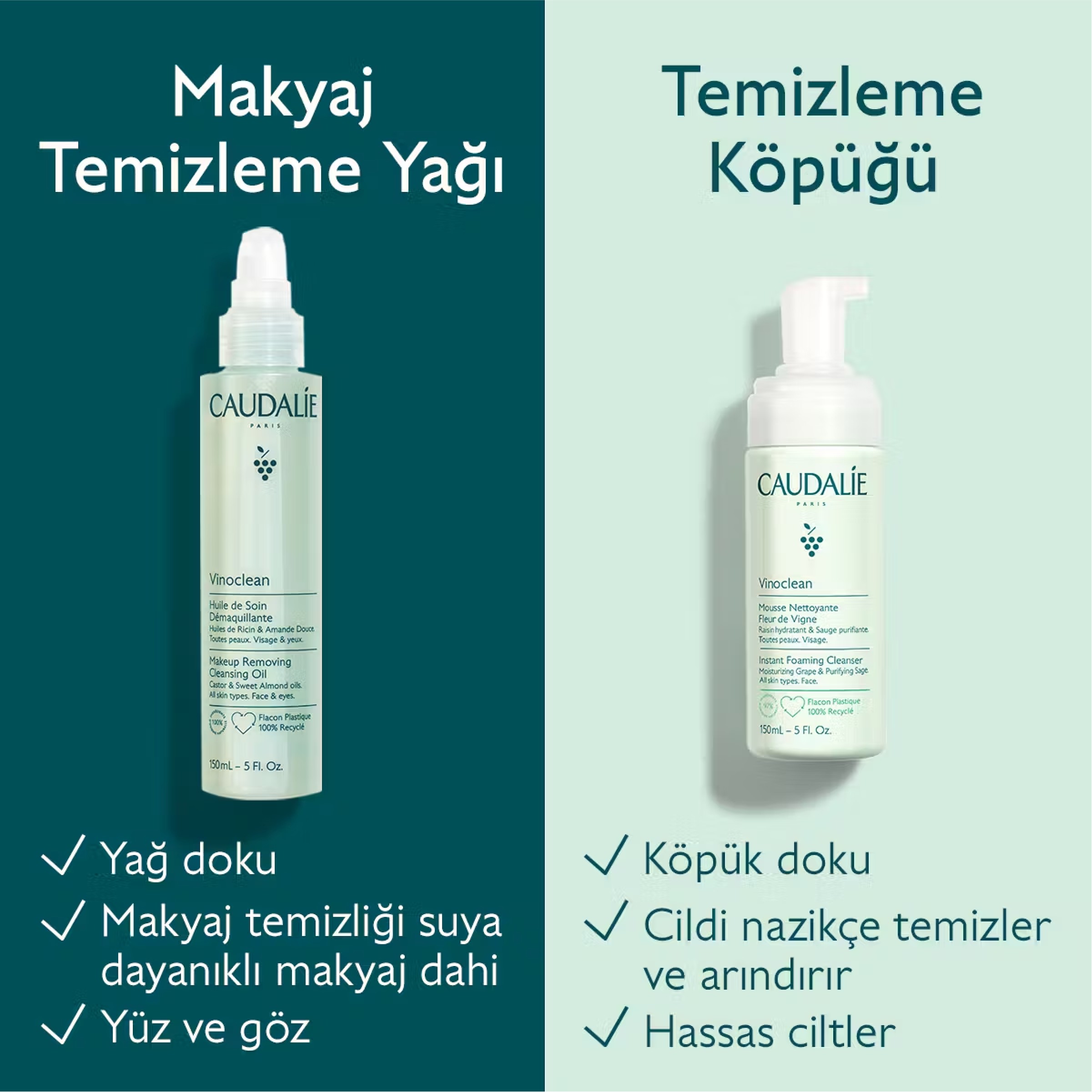 Caudalie Vinoclean Yeni Köpük Temizleyici 150mL