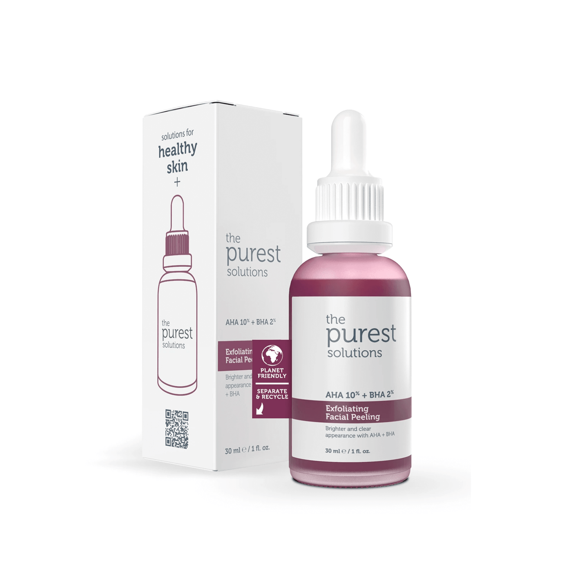 The Purest Solutions Aha & Bha Canlandırıcı Ve Cilt Tonu Eşitleyici Kırmızı Peeling Cilt Serumu 30mL