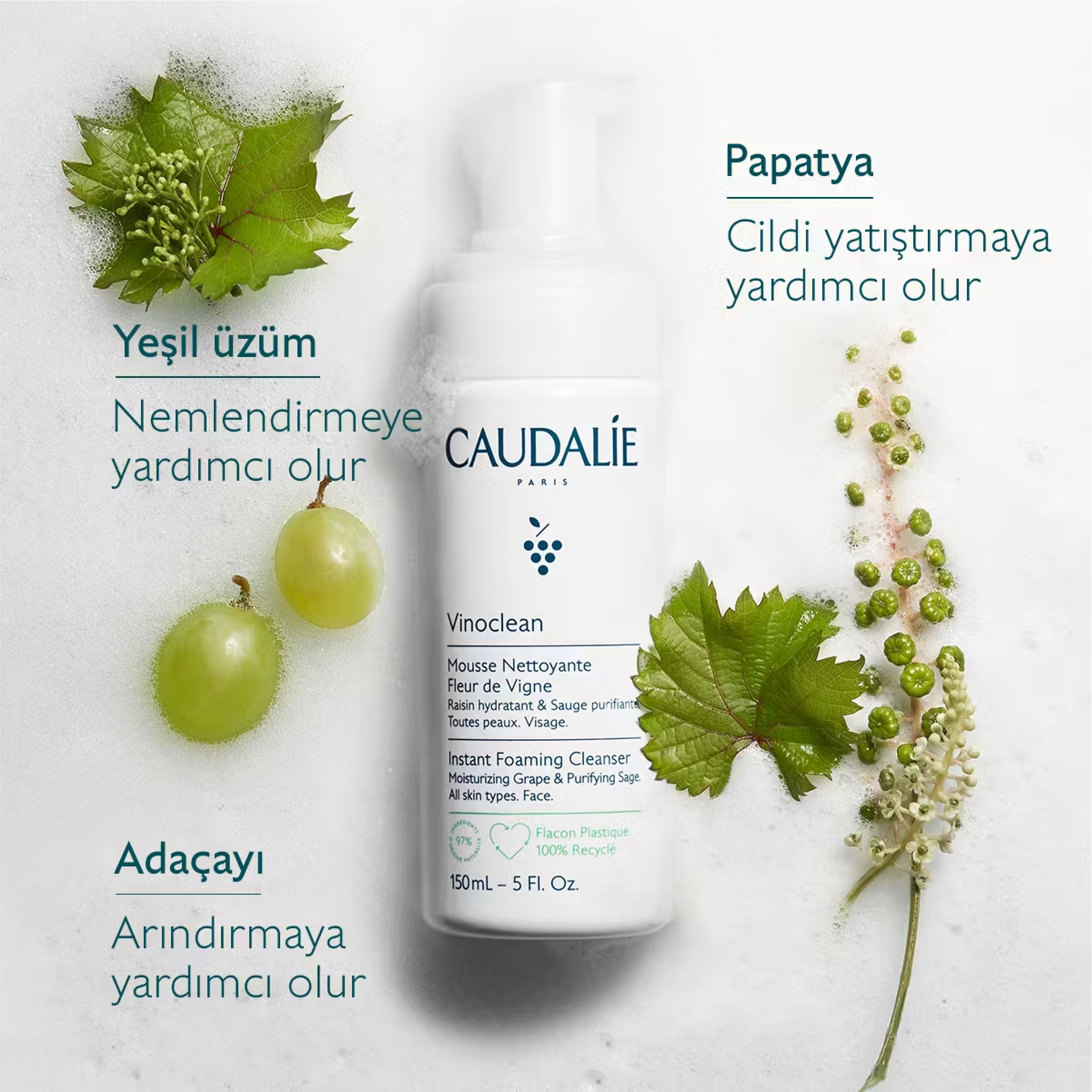 Caudalie Vinoclean Yeni Köpük Temizleyici 150mL