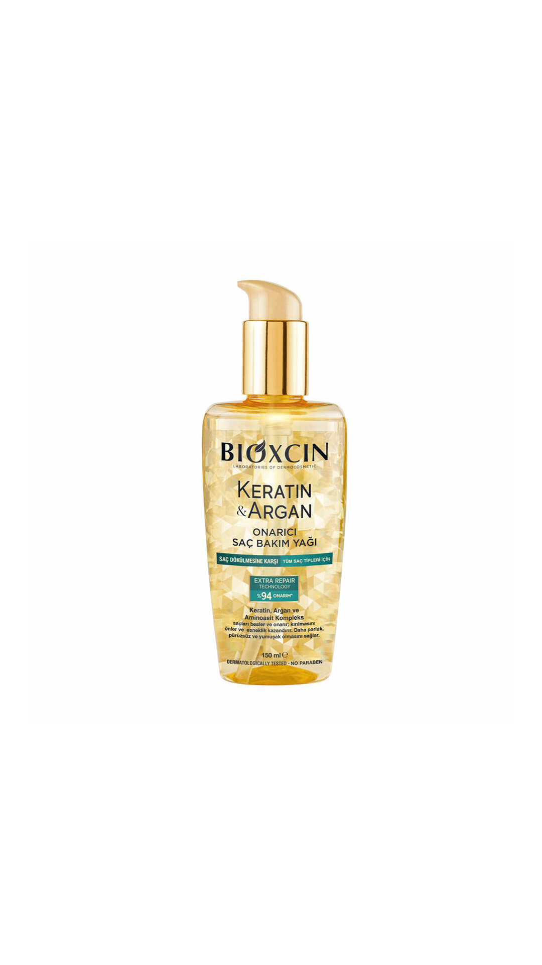 Bioxcin Keratin ve Argan Onarıcı Saç Bakım Yağı 150mL