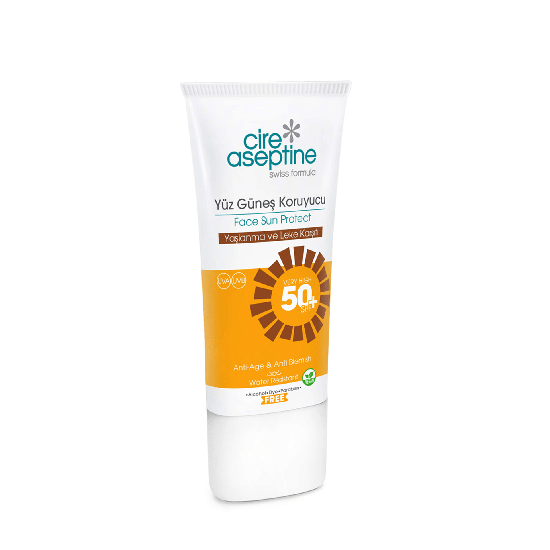 Cire Aseptine Yüz Güneş Koruyucu 50SPF Yaşlanma ve Leke karşıtı 50 mL