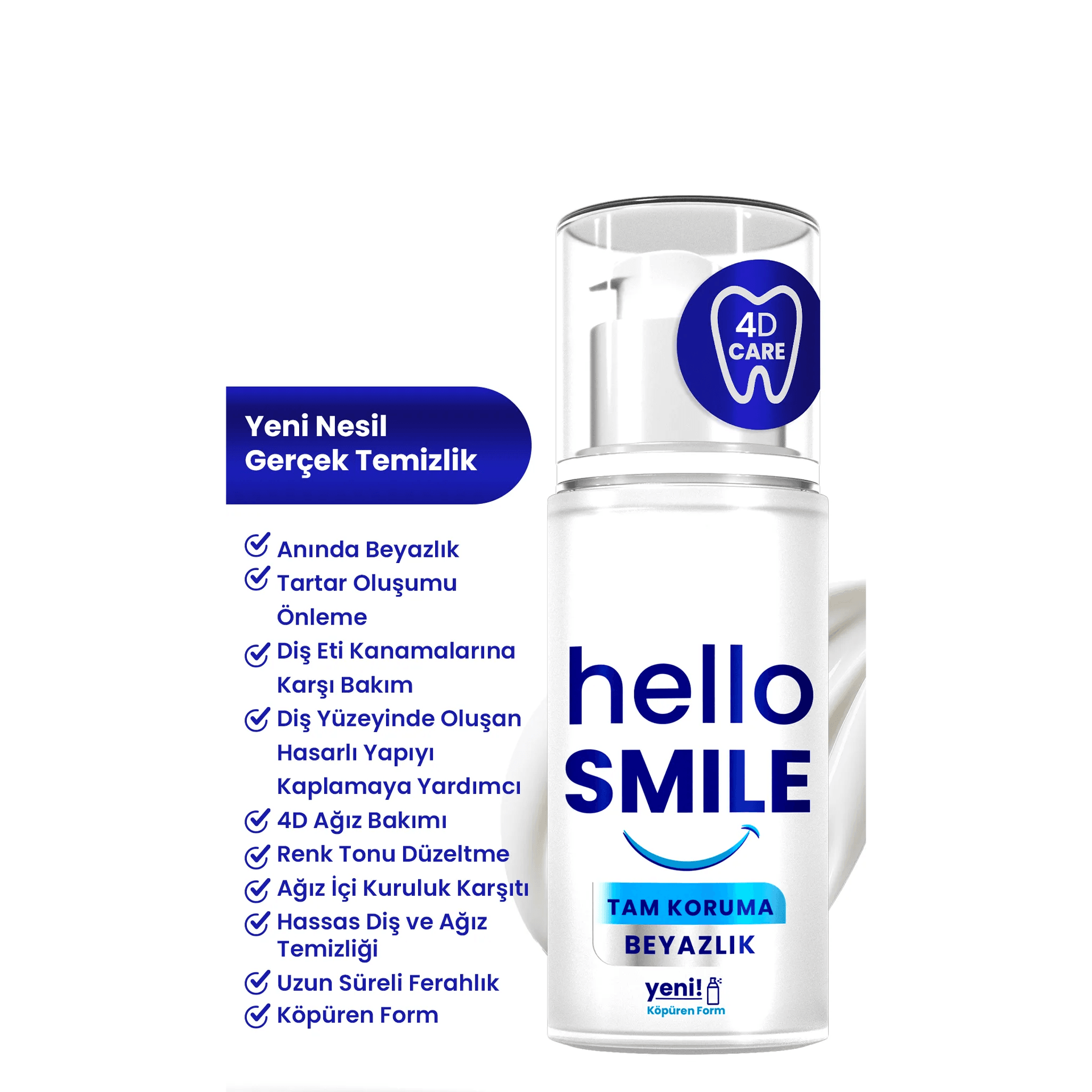 PROCSİN HELLO SMILE Tam Koruma Anında Beyazlatıcı Diş Macunu 50mL