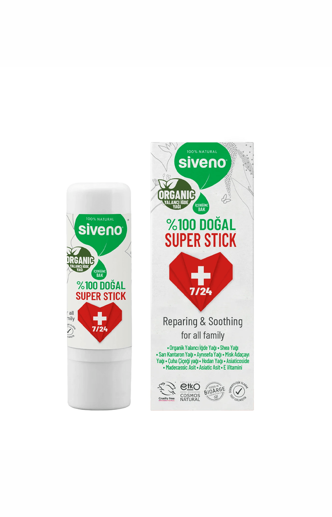 Siveno Süper Stick Anlık Yatıştırıcı Onarıcı Organik Yalancı İğde Yağlı Bitkisel 6Gr