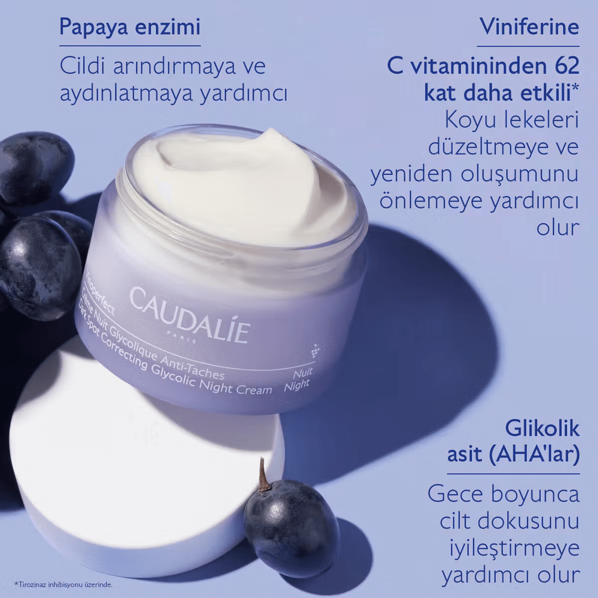 Caudalie Vinoperfect Leke Karşıtı Glikolik Gece Bakım Kremi 50mL