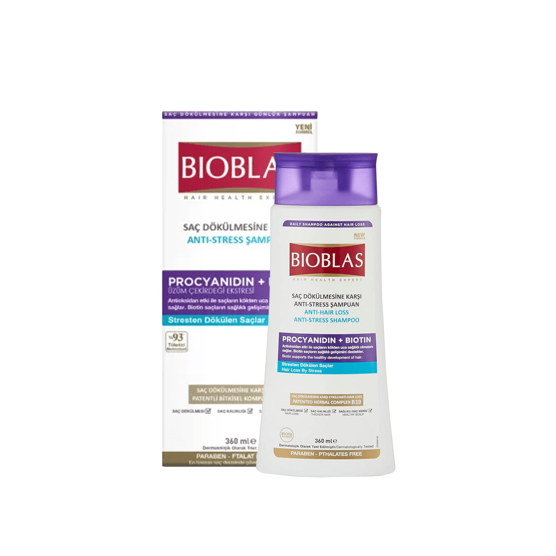 Bioblas Procyanidin+Biotin - Anti Stres Saç Dökülmesine Karşı Şampuan 360mL