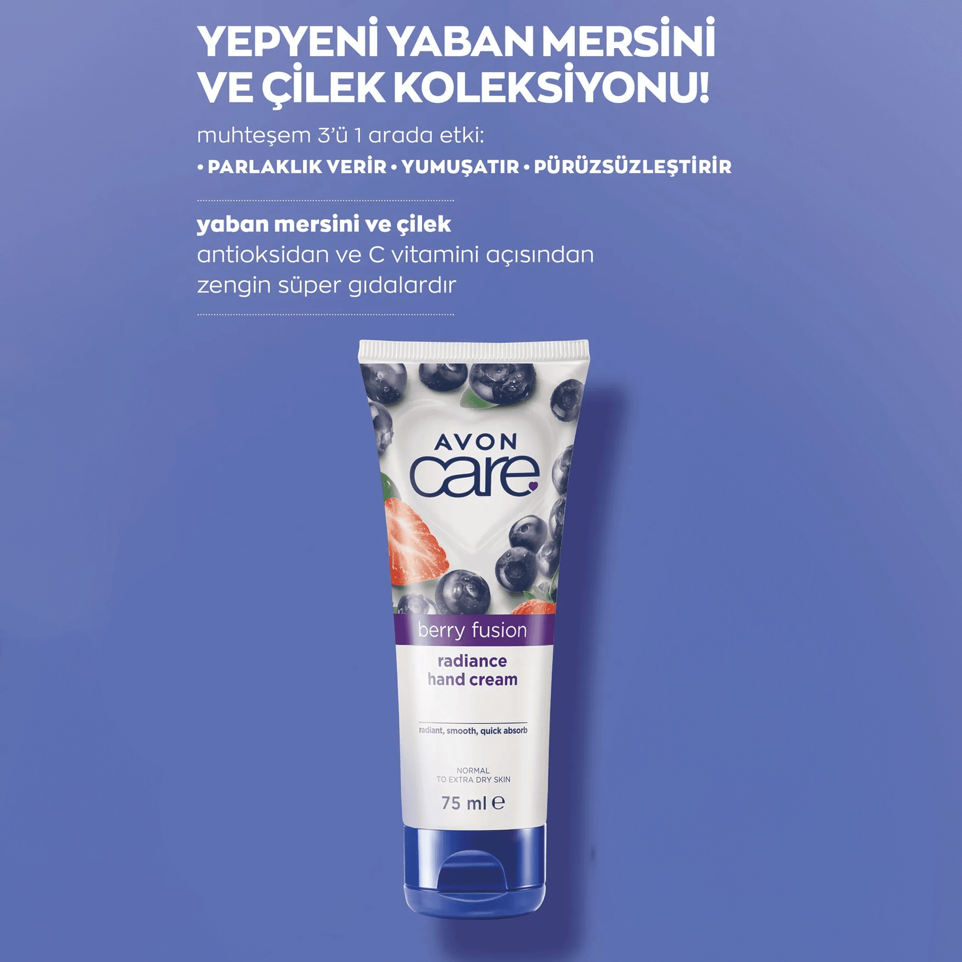 Avon Care Yaban Mersini Özlü Parlak Görünüm Veren El Kremi 75 ml