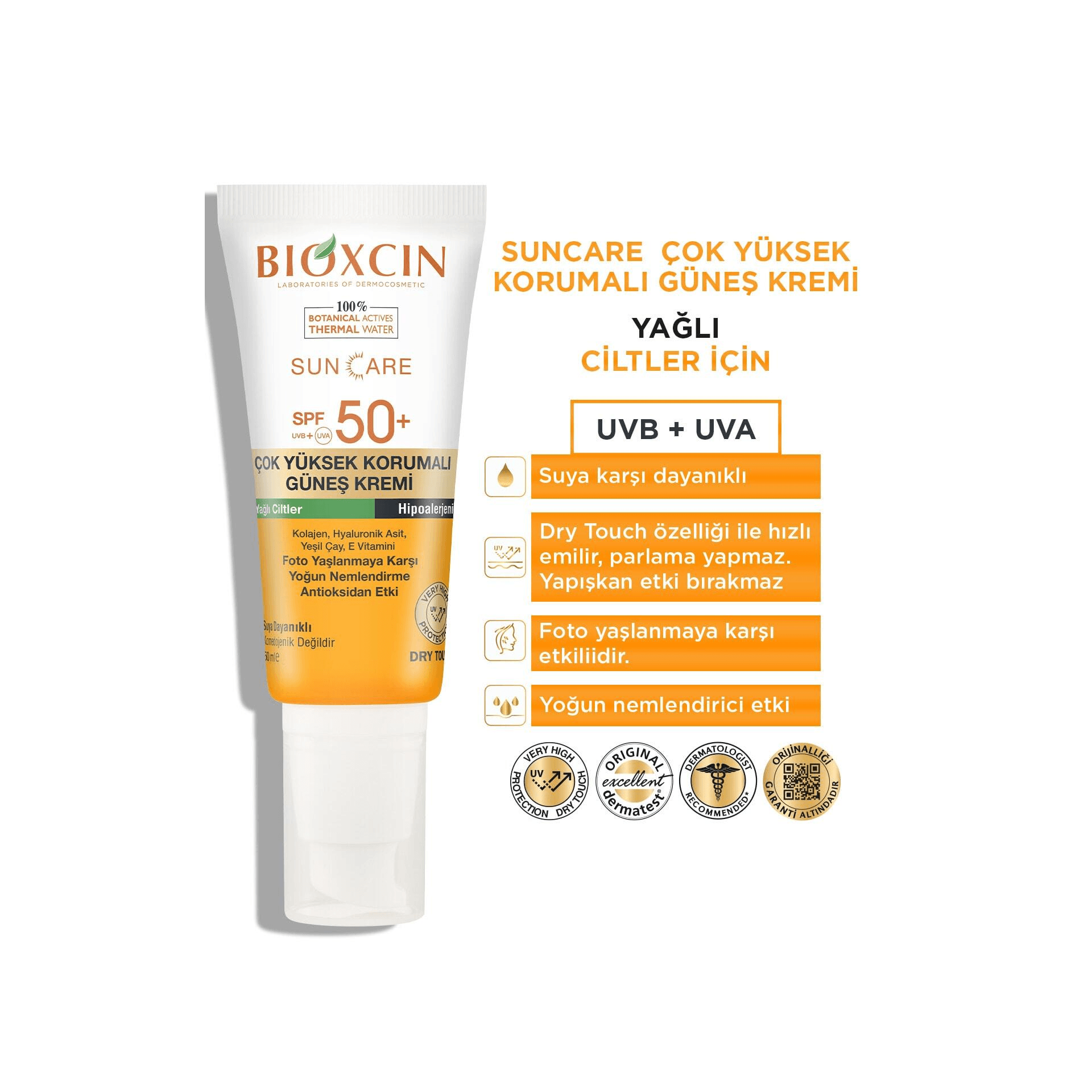 Bioxcin Sun Care Yağlı Ciltler için Spf50 Güneş Kremi 50mL