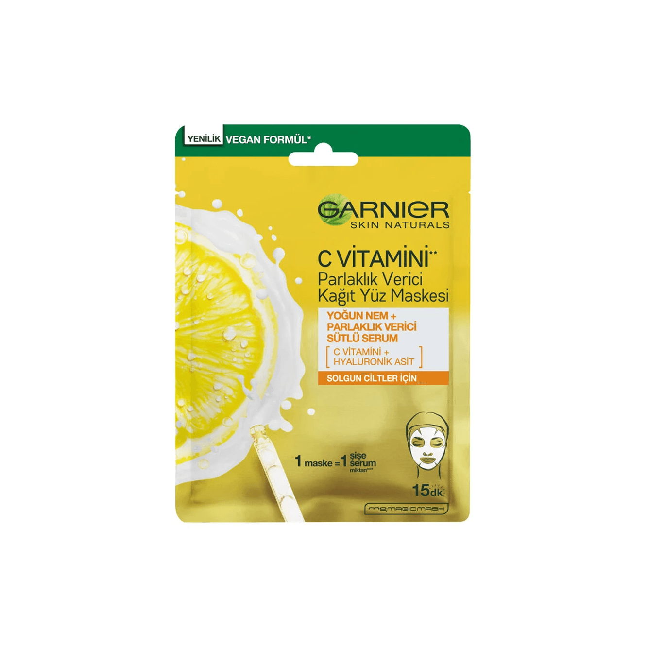 Garnier C Vitamini Parlaklık Verici Kağıt Yüz Maskesi 28gr