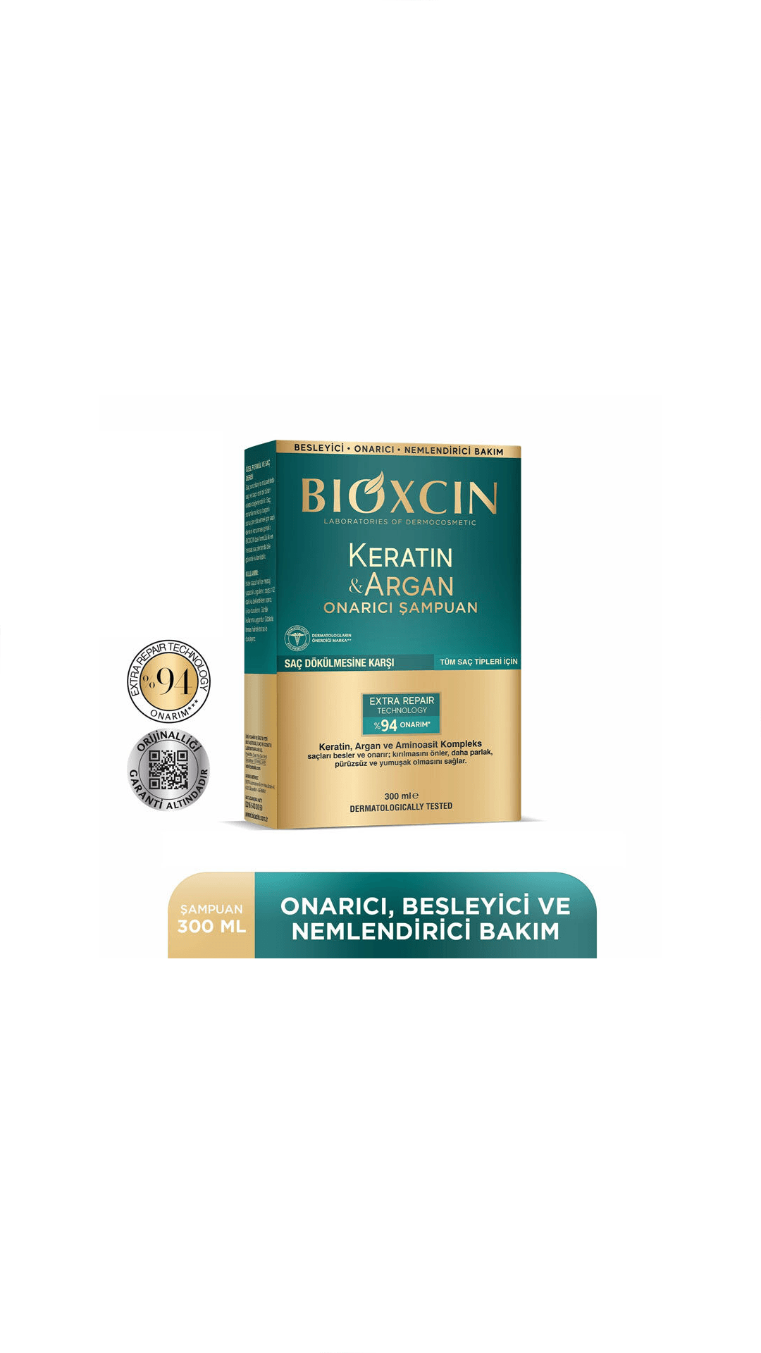 Bioxcin Keratin ve Argan Onarıcı Şampuan 300mL