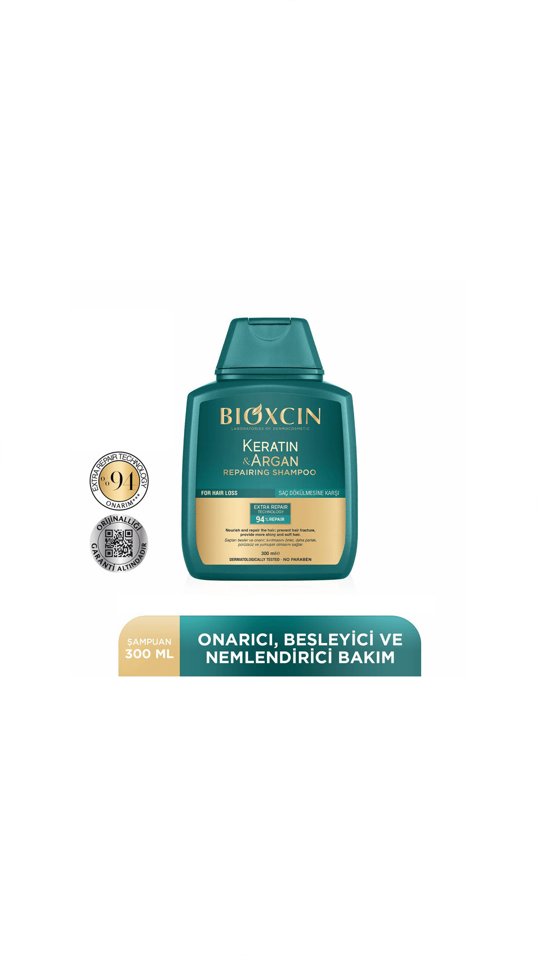 Bioxcin Keratin ve Argan Onarıcı Şampuan 300mL