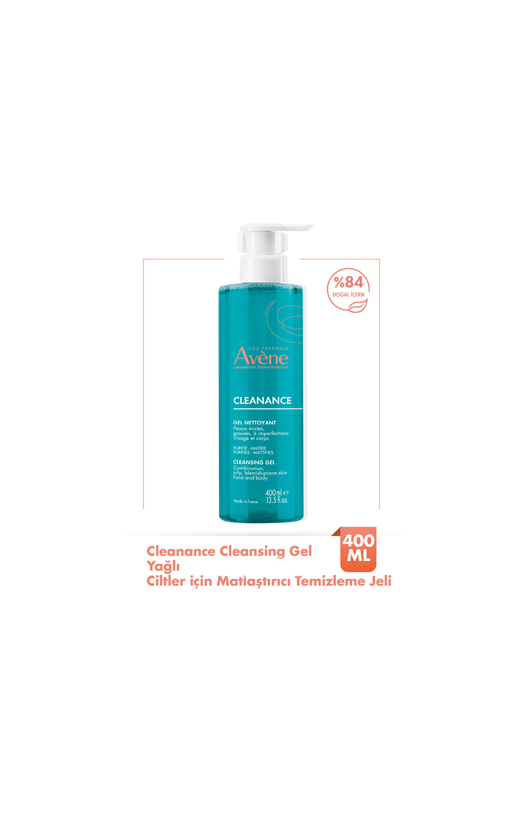 Avene Cleanance Gel Nettoyant Yüz ve Vücut Temizleme Jeli 400mL