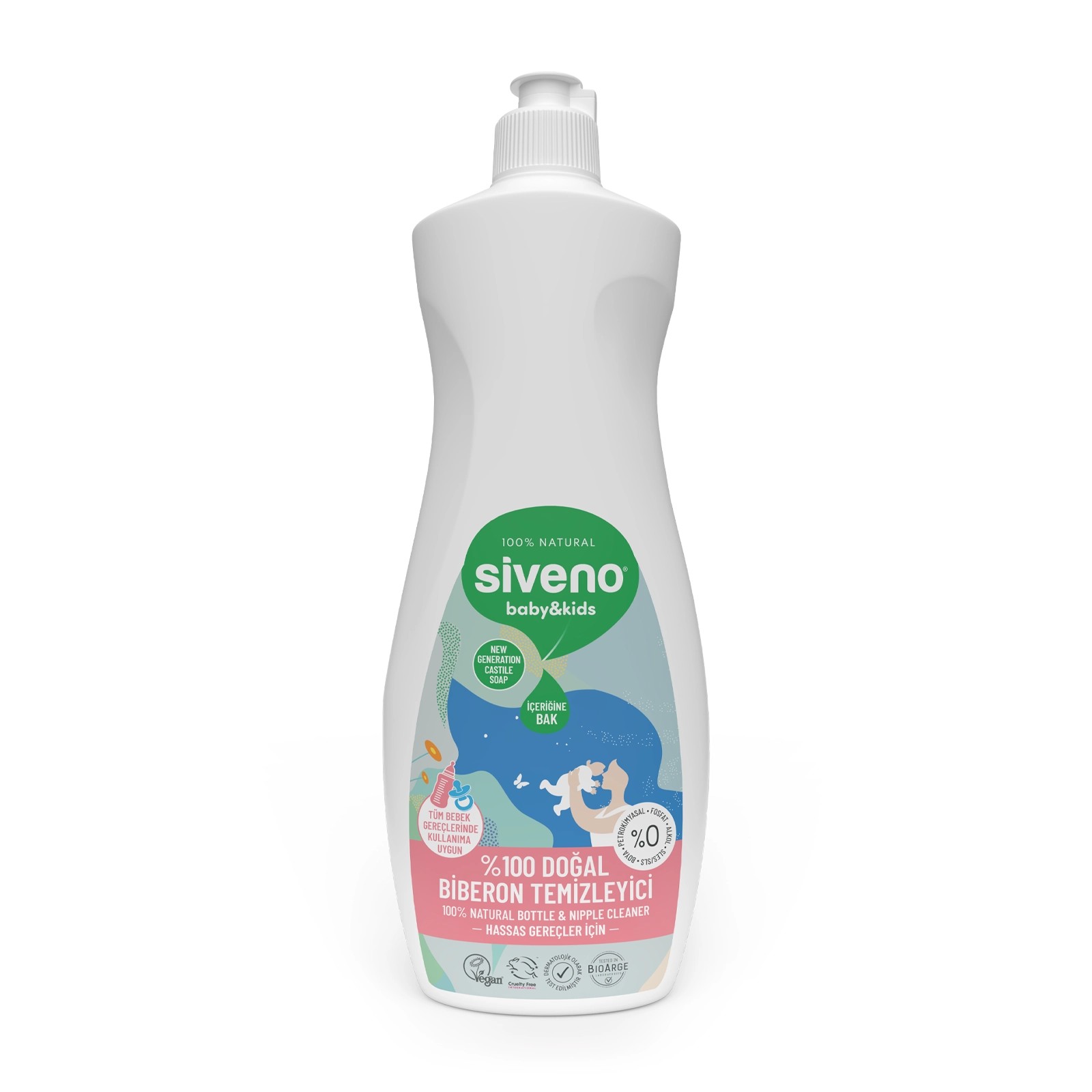 Siveno Doğal Emzik Ve Biberon Temizleyici Bitkisel ve Doğal Bulaşık Sabunu Nemlendirici 500mL