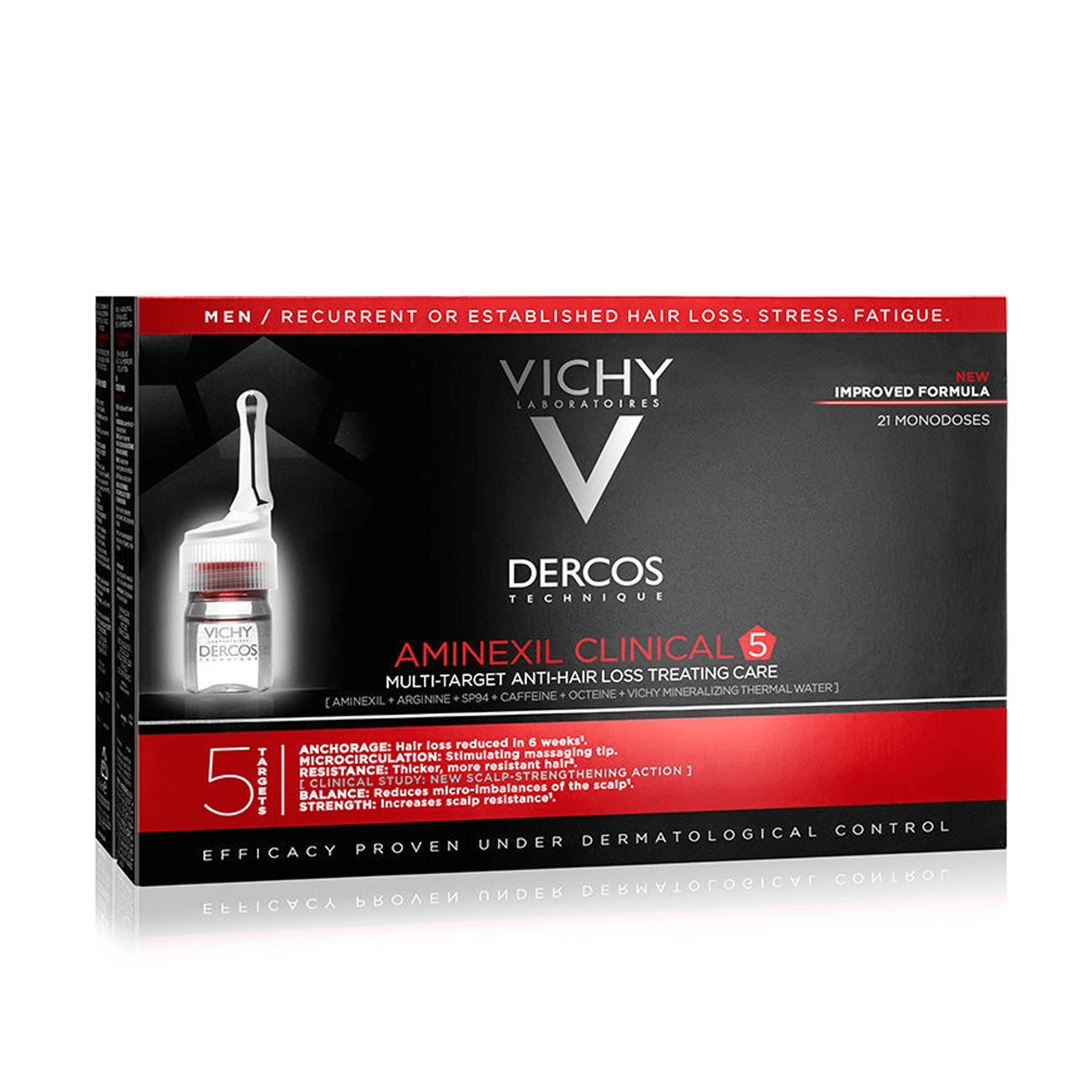 Vichy Dercos Aminexil Clinical 5 - Erkekler için Saç Dökülme Karşıtı Serum 21x6mL