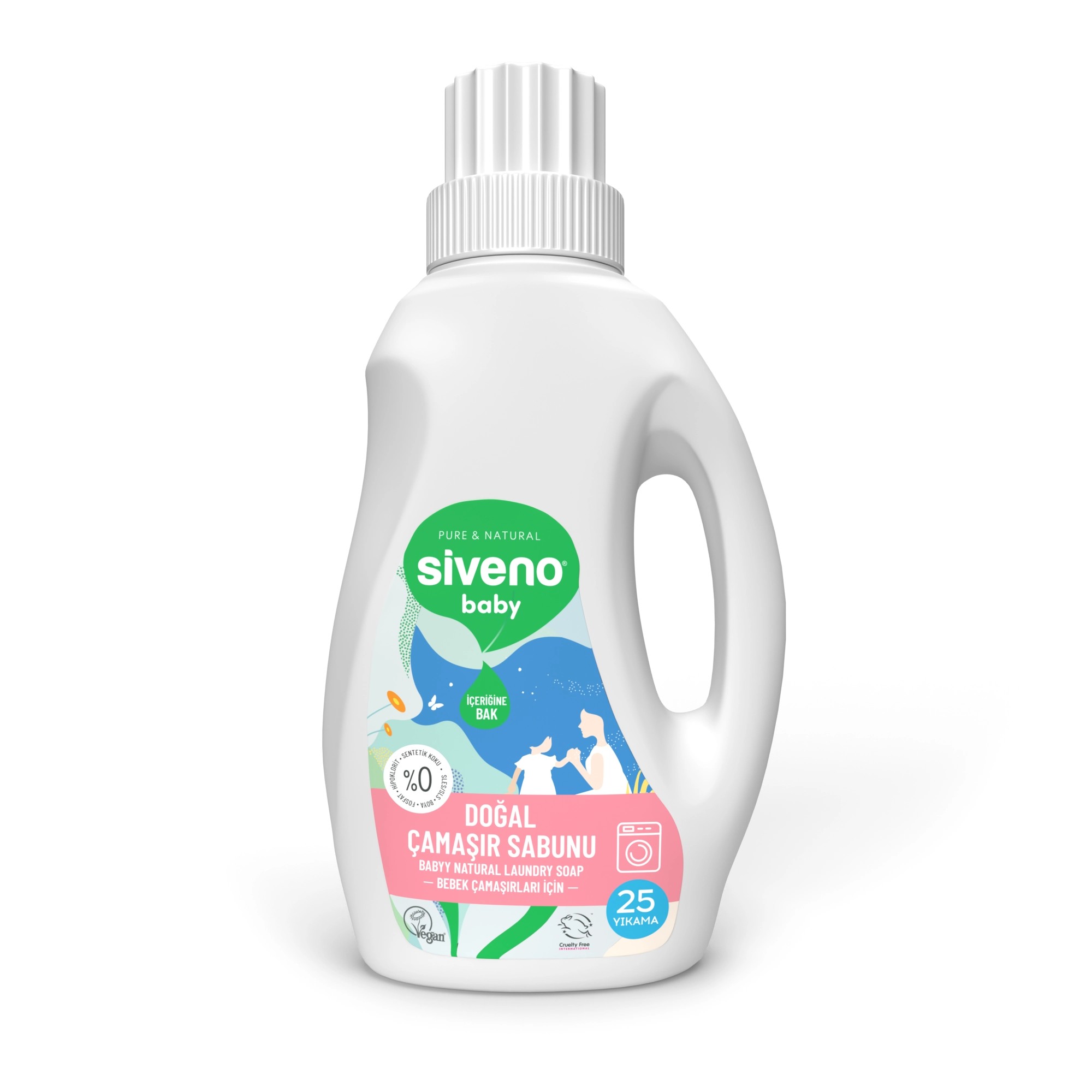 Siveno Doğal Bebek Çamaşır Sabunu Yumuşatıcılı Bitkisel Deterjan Konsantre Vegan 750mL