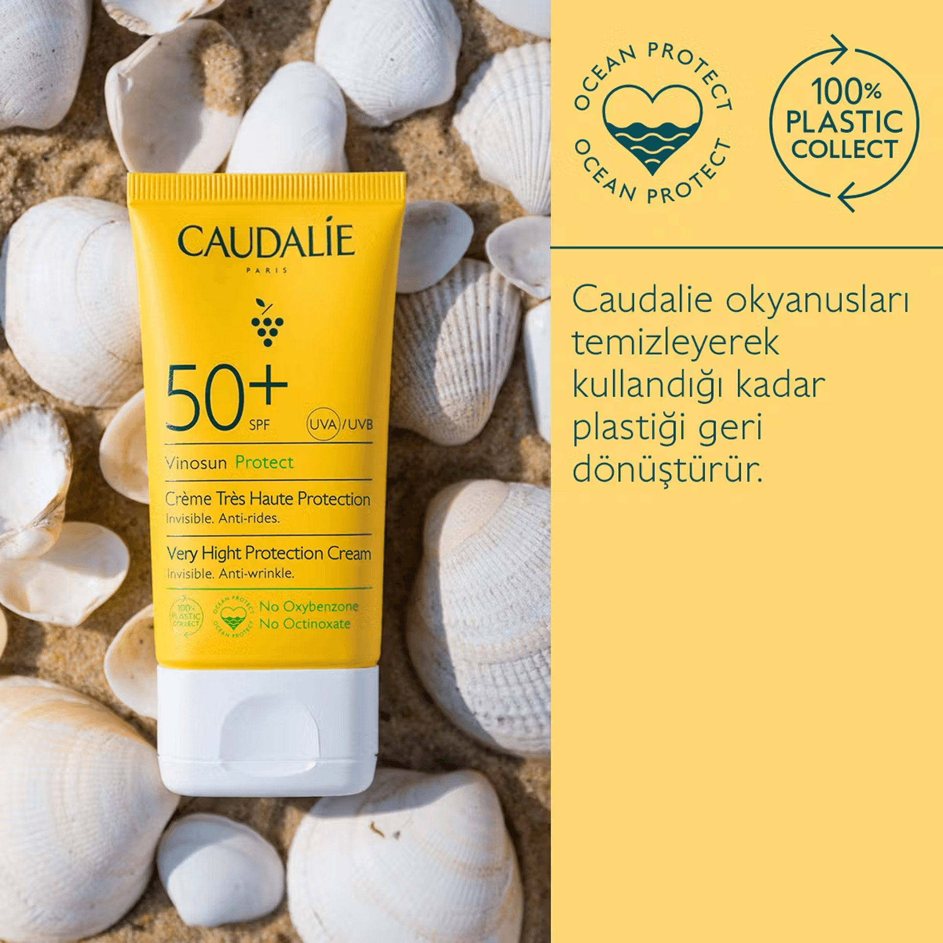 Caudalie Vinosun Protect Yüksek Koruma Sağlayan Güneş Koruyucu SPF50 Krem 50mL