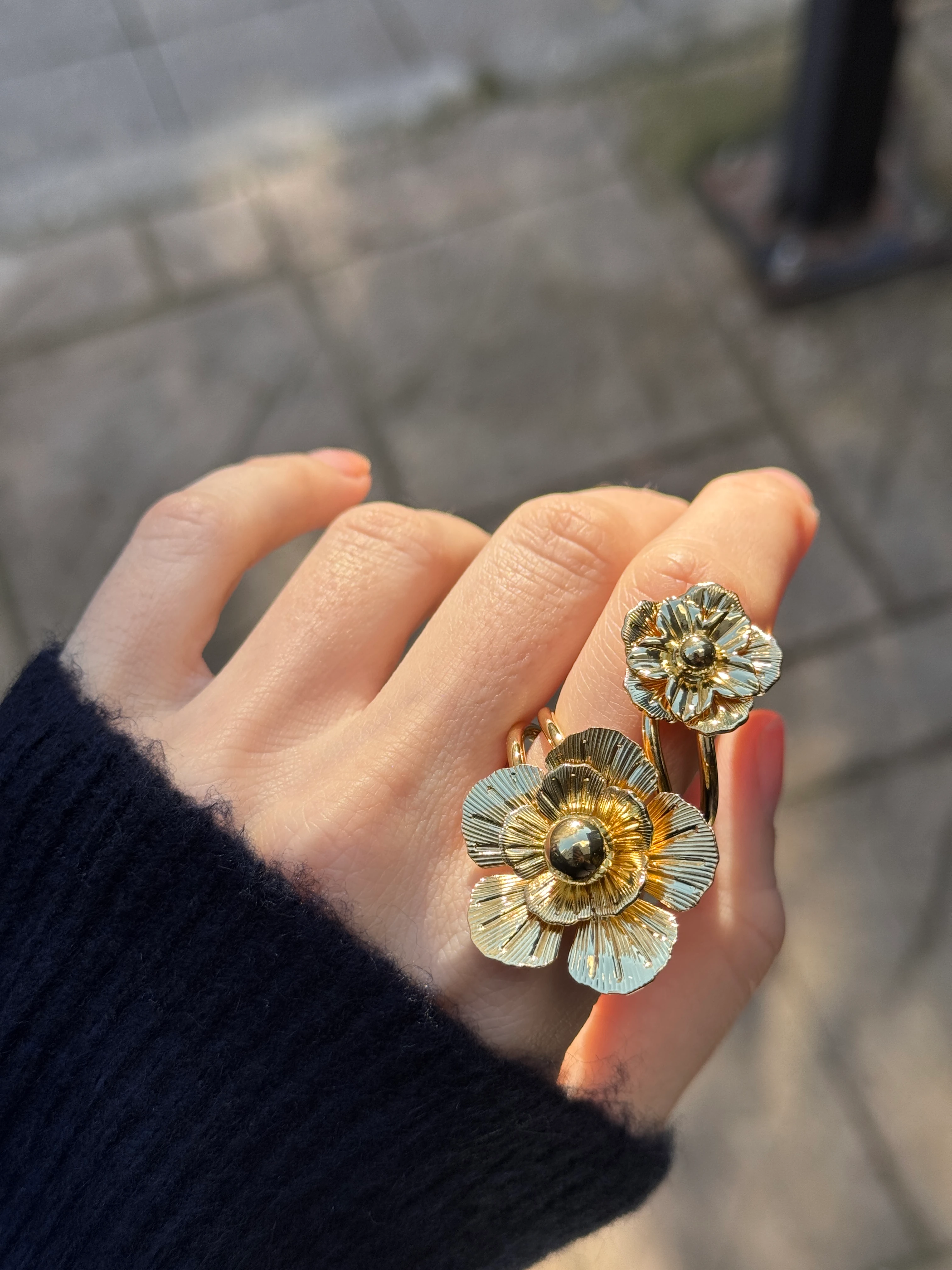 İkili Çiçek Yüzük