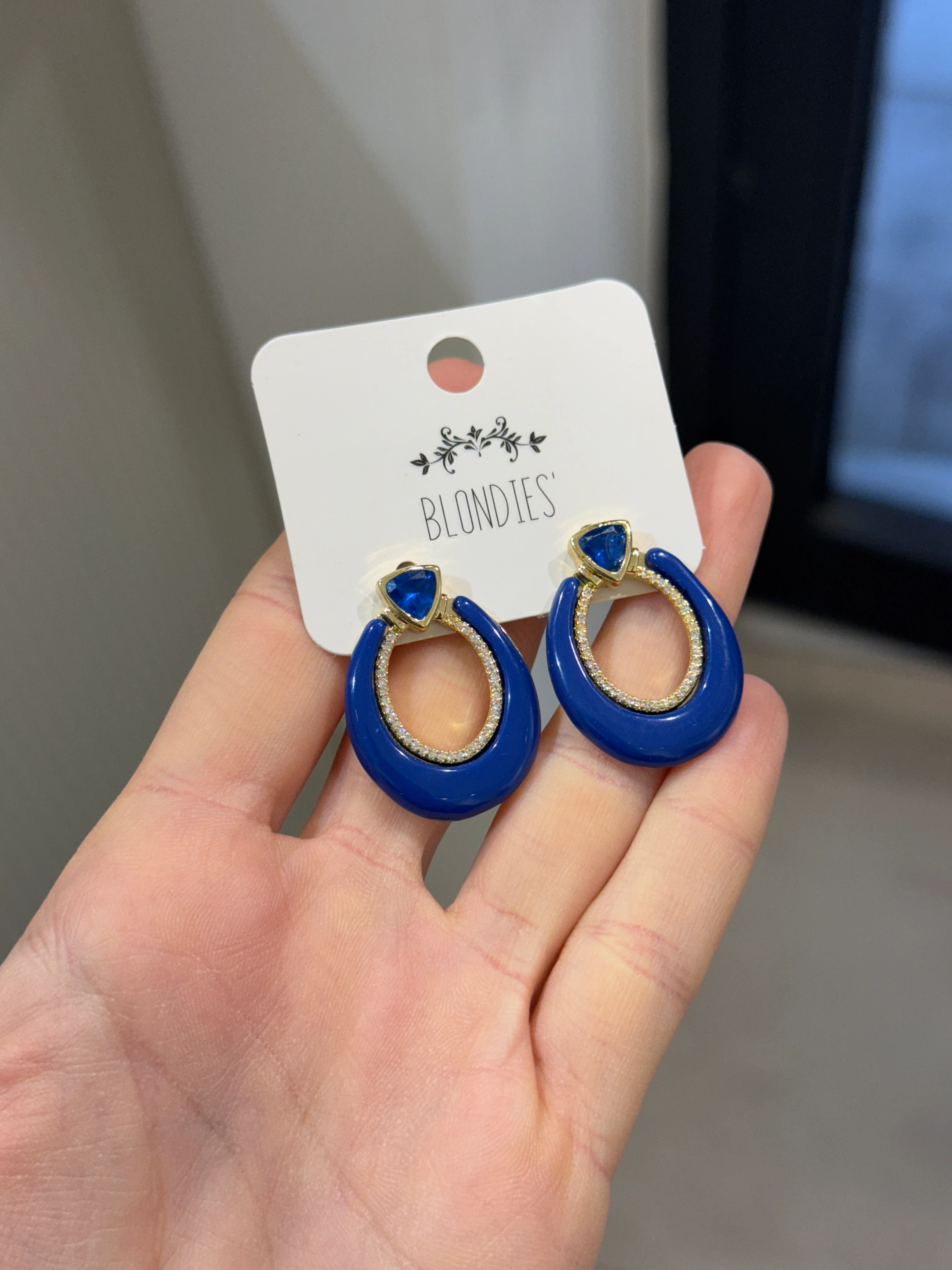 Lacivert Kemik Küpe