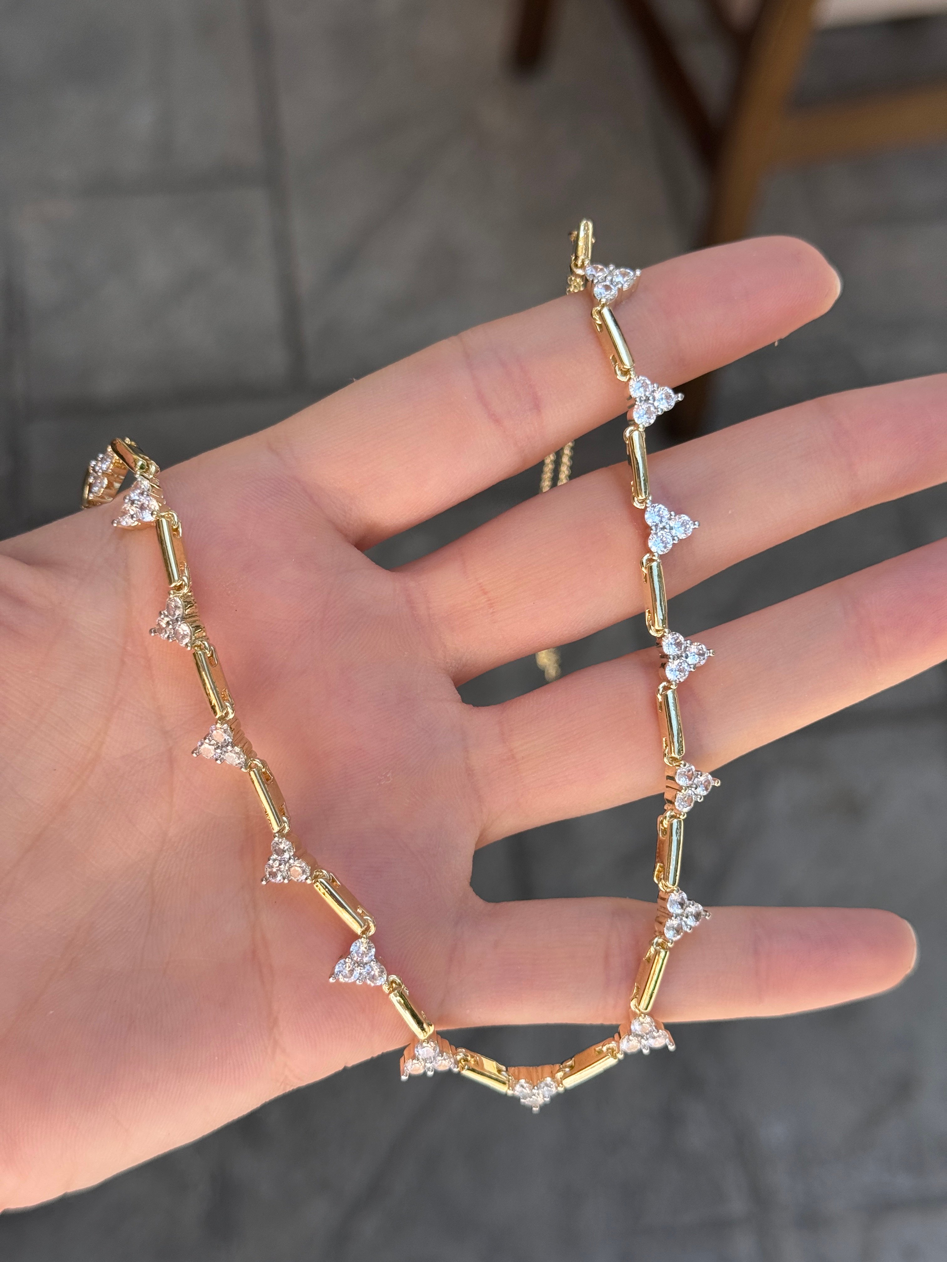 Mini Trio Taşlı Kolye