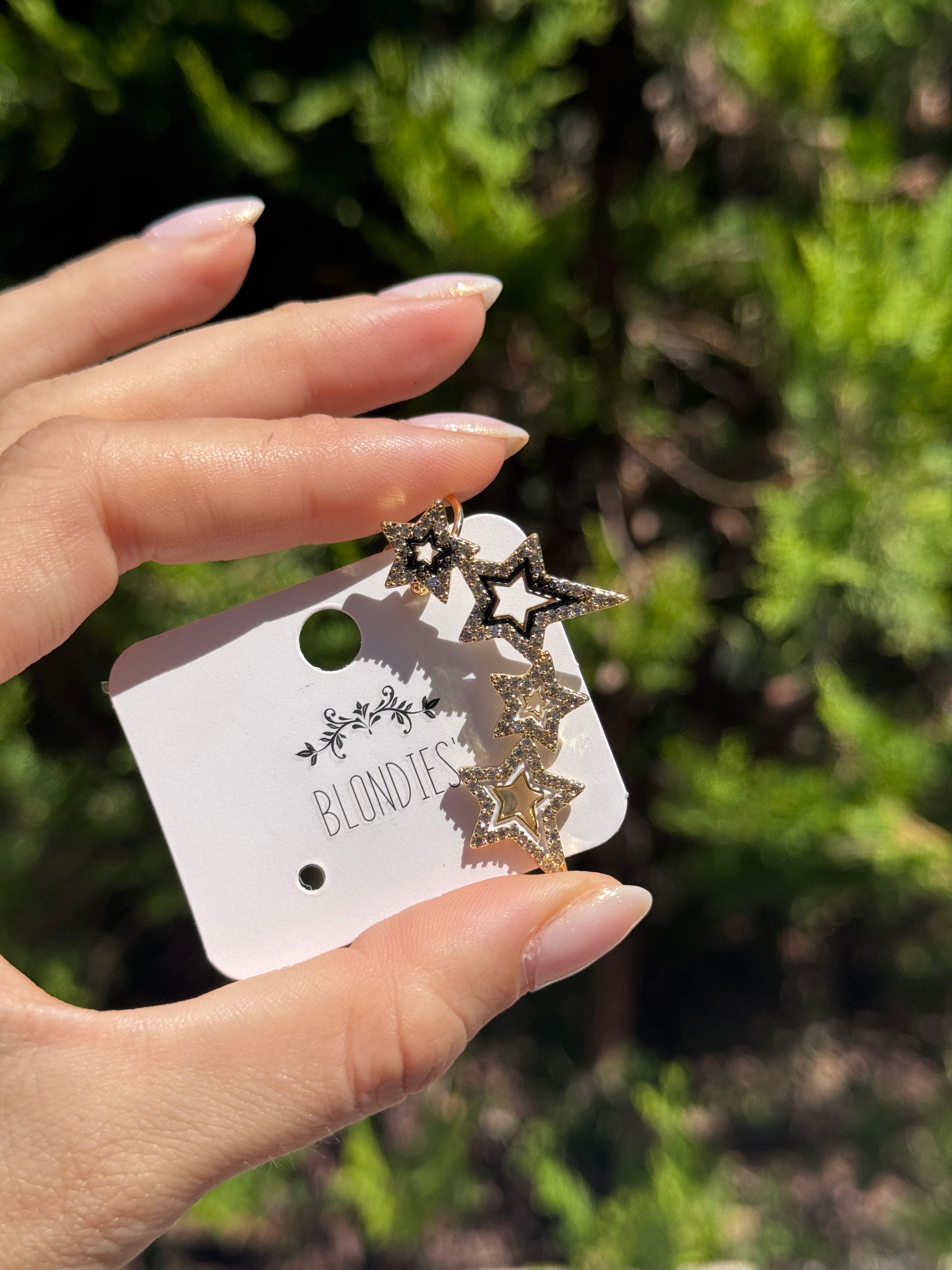 Yıldızlı Earcufflı Küpe