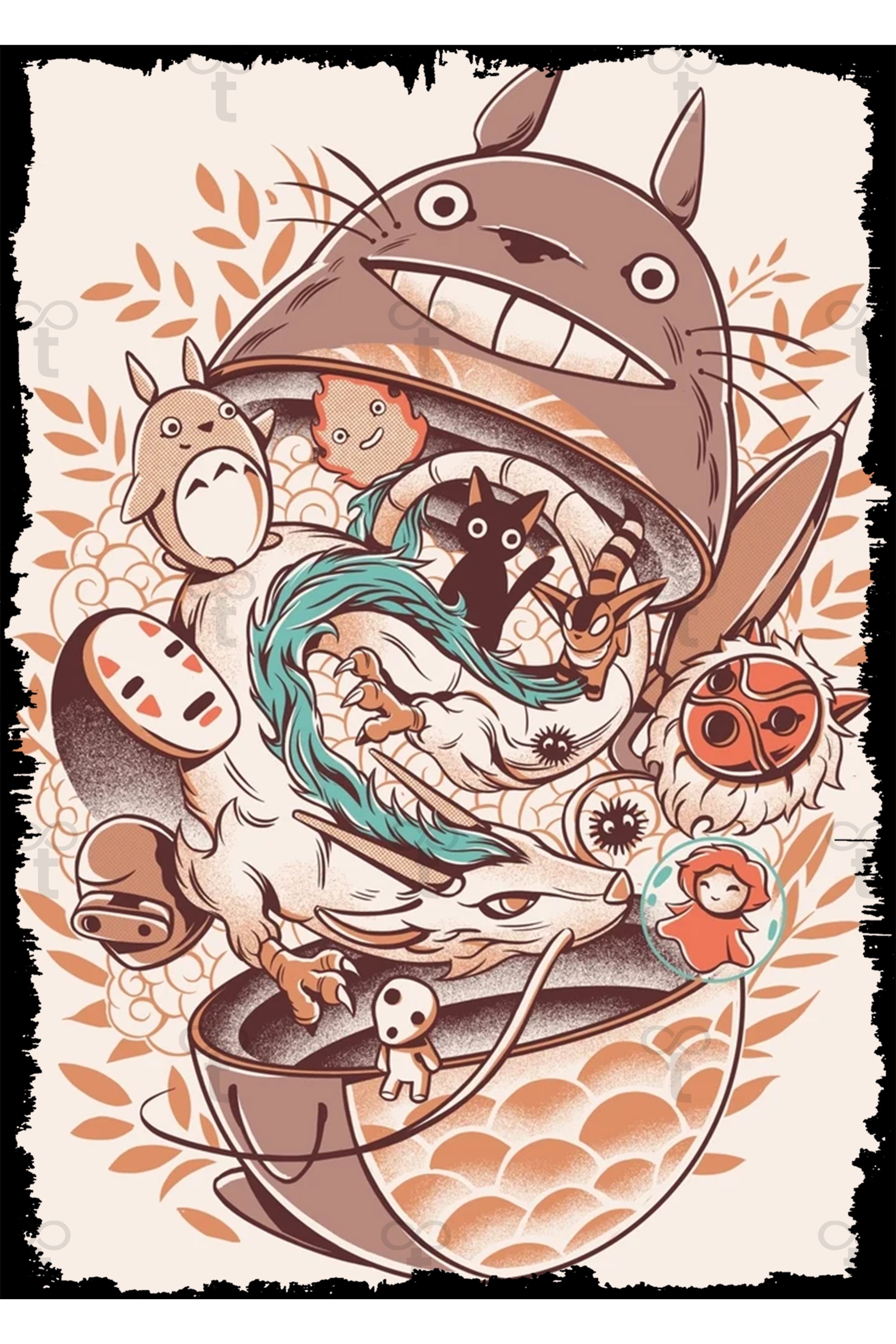 Totoro Retro Ahşap Tablo