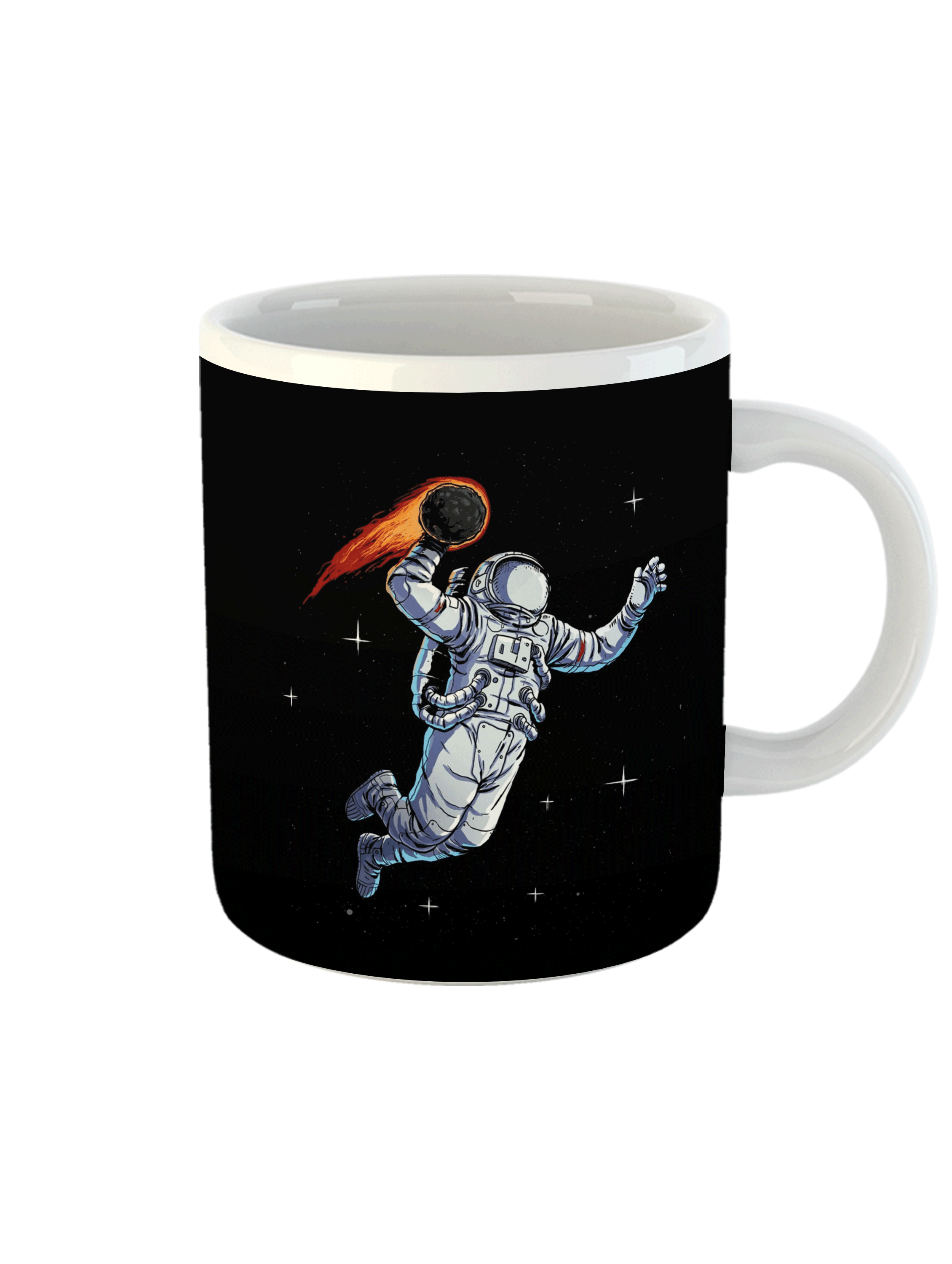 Uzayda Basket Oynayan Astronot Temalı Kupa Bardak
